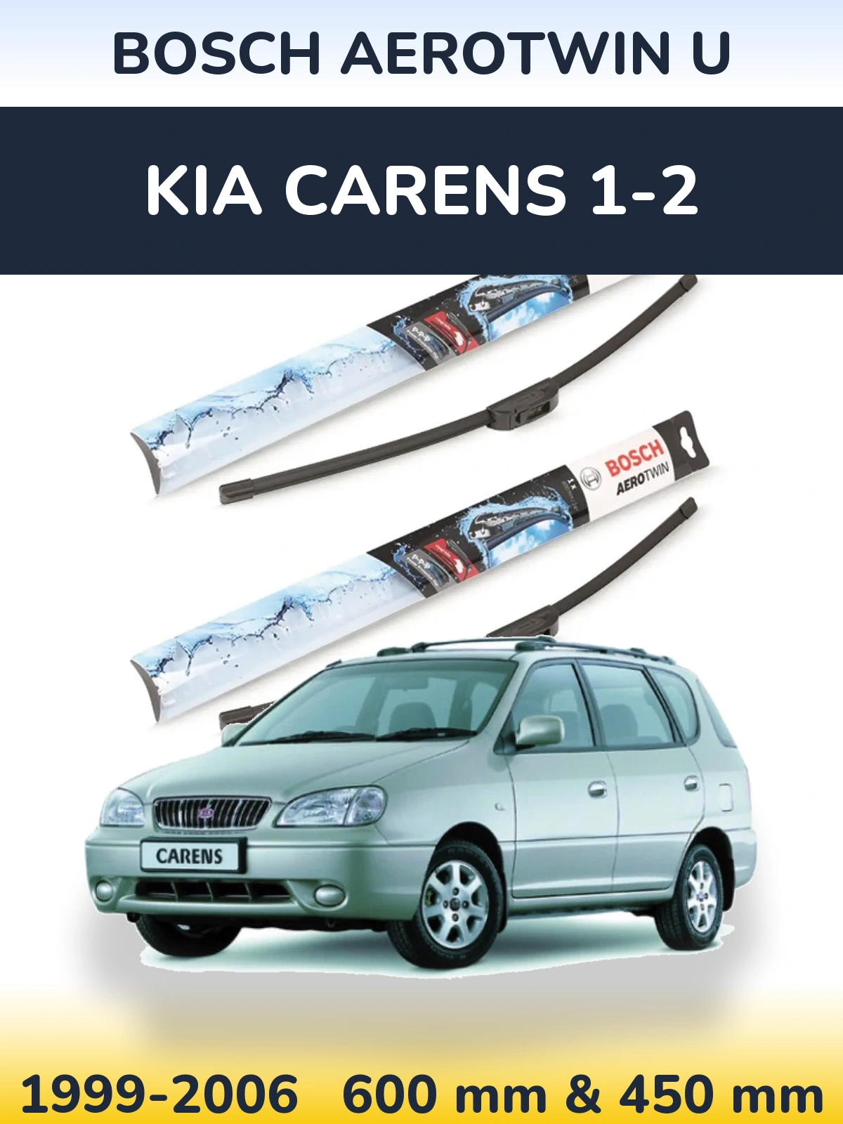 Ștergătoare BOSCH AeroTwin U pentru KIA Carens 1-2