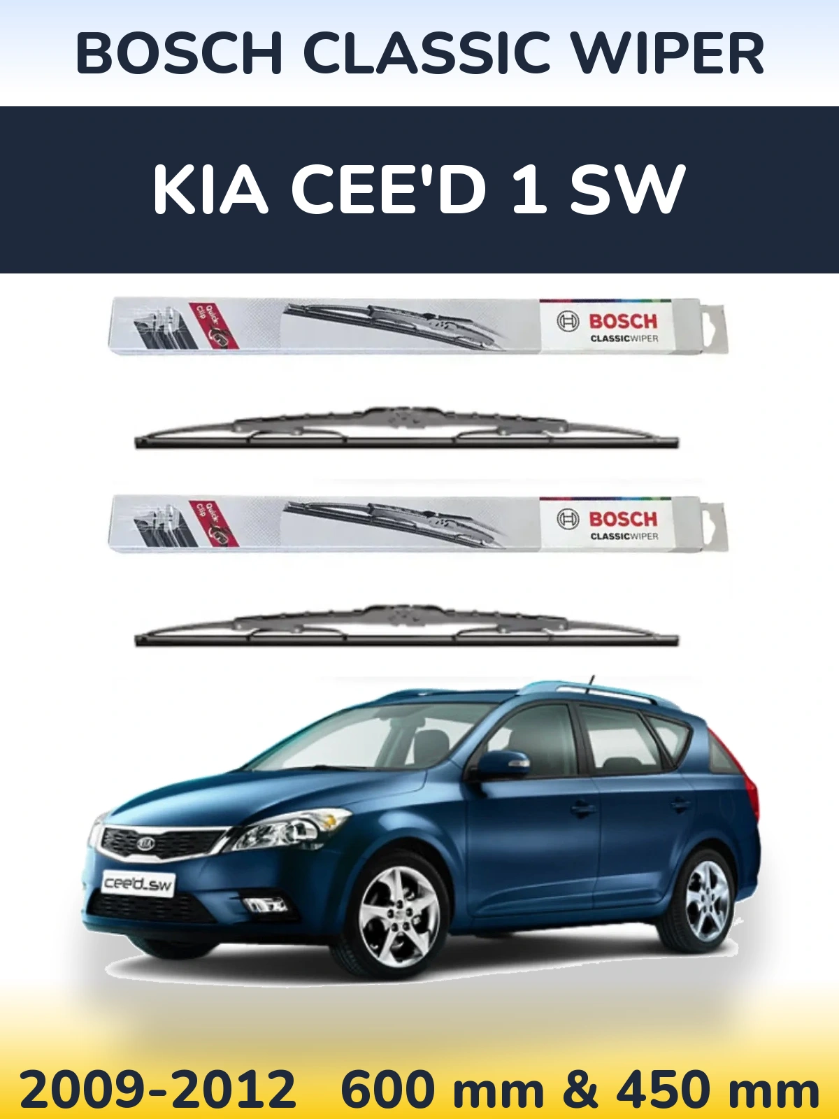 Ștergătoare BOSCH Classic Wiper pentru KIA Cee'd 1 SW