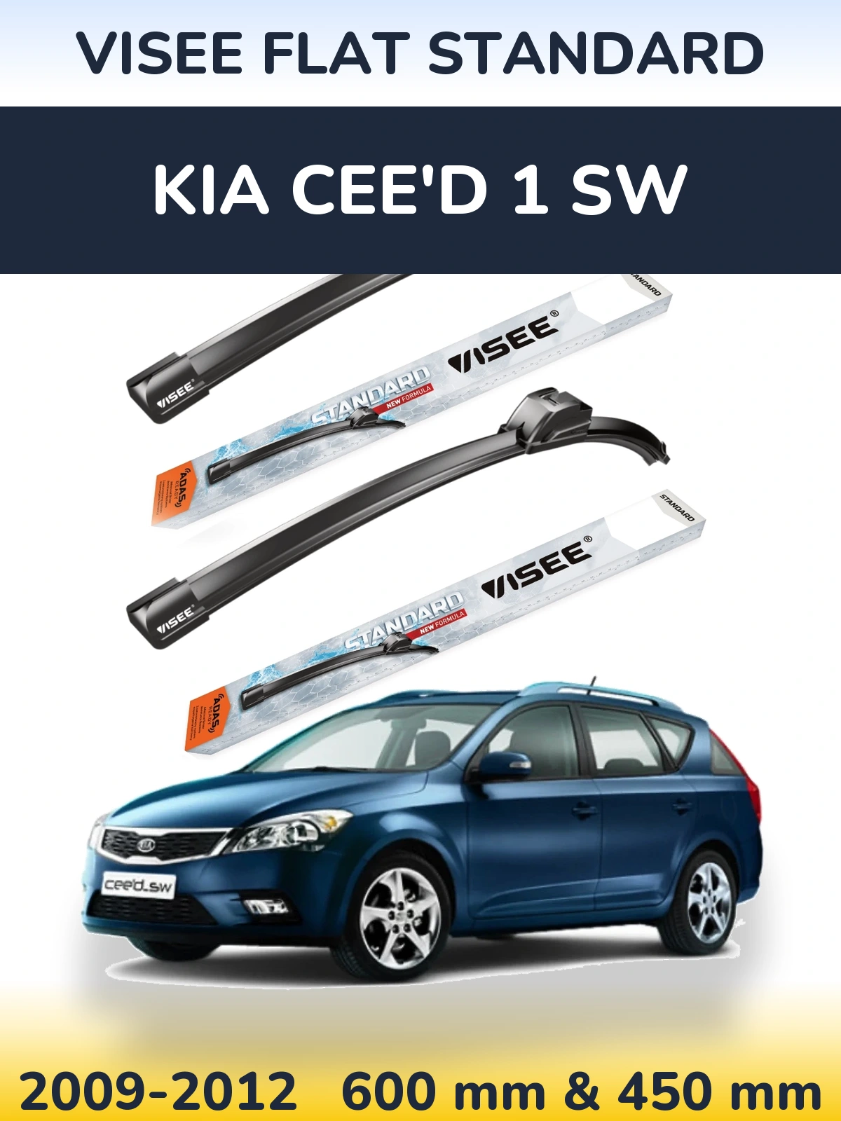 Ștergătoare VISEE FLAT STANDARD pentru KIA Cee'd 1 SW