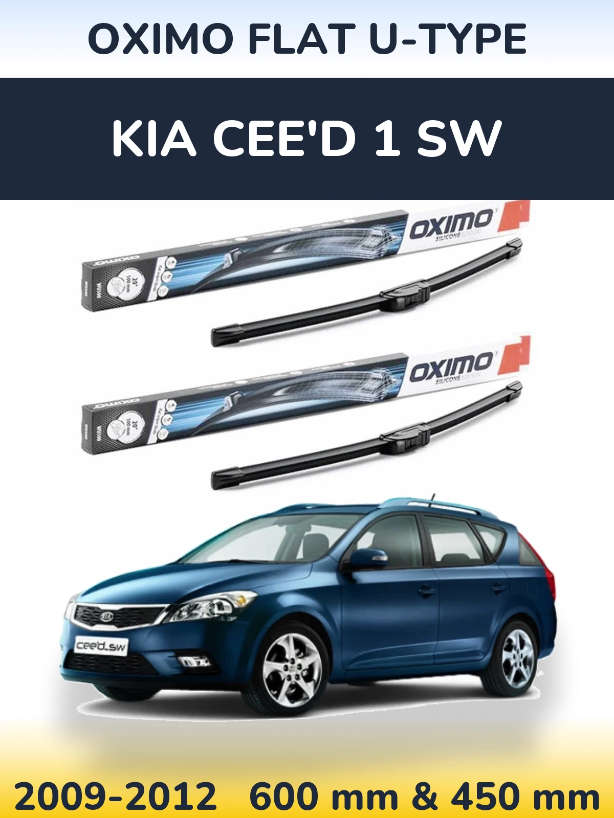 Ștergătoare Oximo Flat U-type pentru KIA Cee'd 1 SW