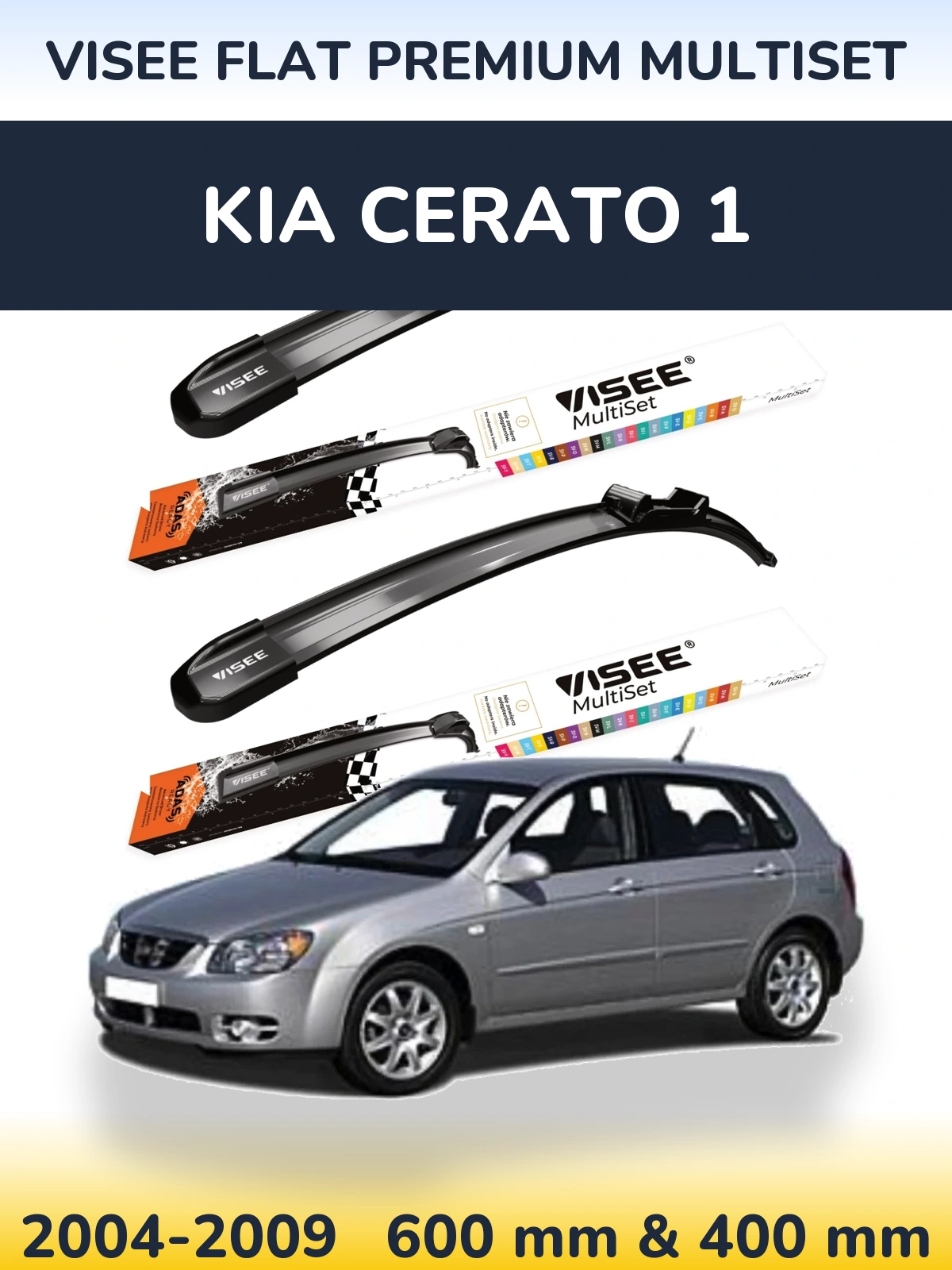 Ștergătoare VISEE FLAT PREMIUM MultiSet pentru KIA Cerato 1