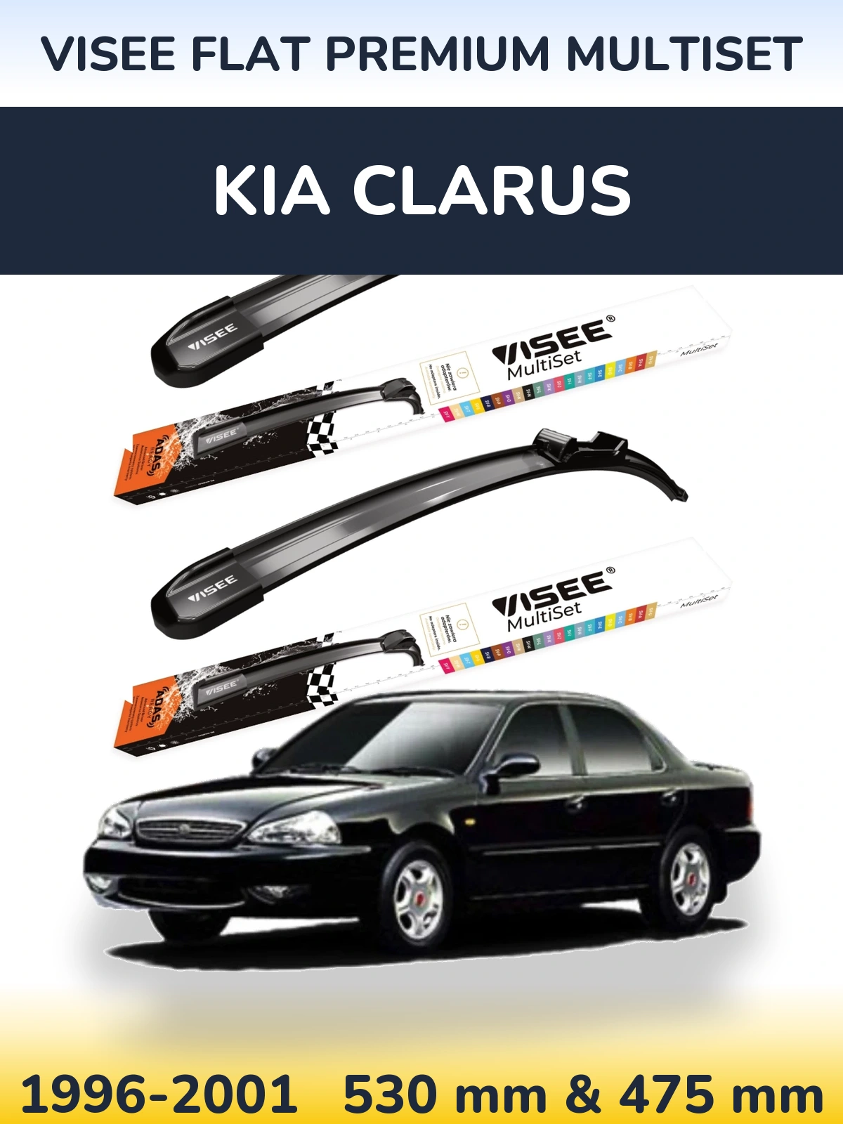 Ștergătoare VISEE FLAT PREMIUM MultiSet pentru KIA Clarus