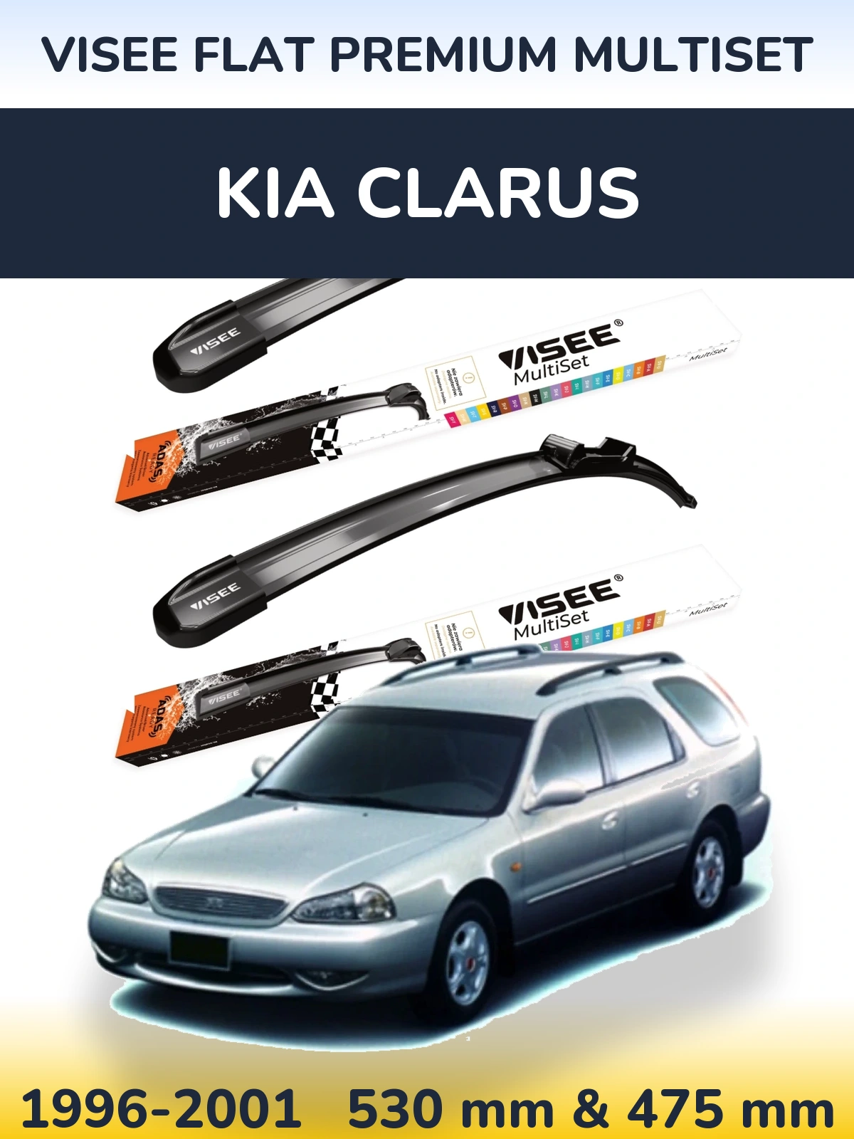 Ștergătoare VISEE FLAT PREMIUM MultiSet pentru KIA Clarus