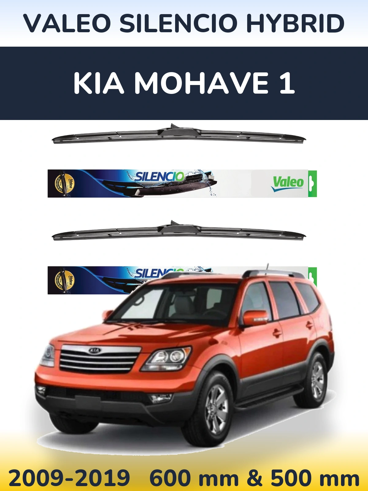 Ștergătoare Valeo Silencio Hybrid pentru KIA Mohave 1