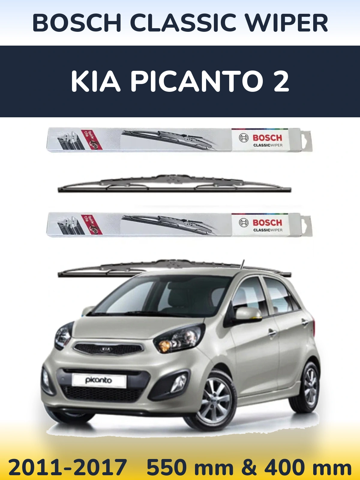 Ștergătoare BOSCH Classic Wiper pentru KIA Picanto 2