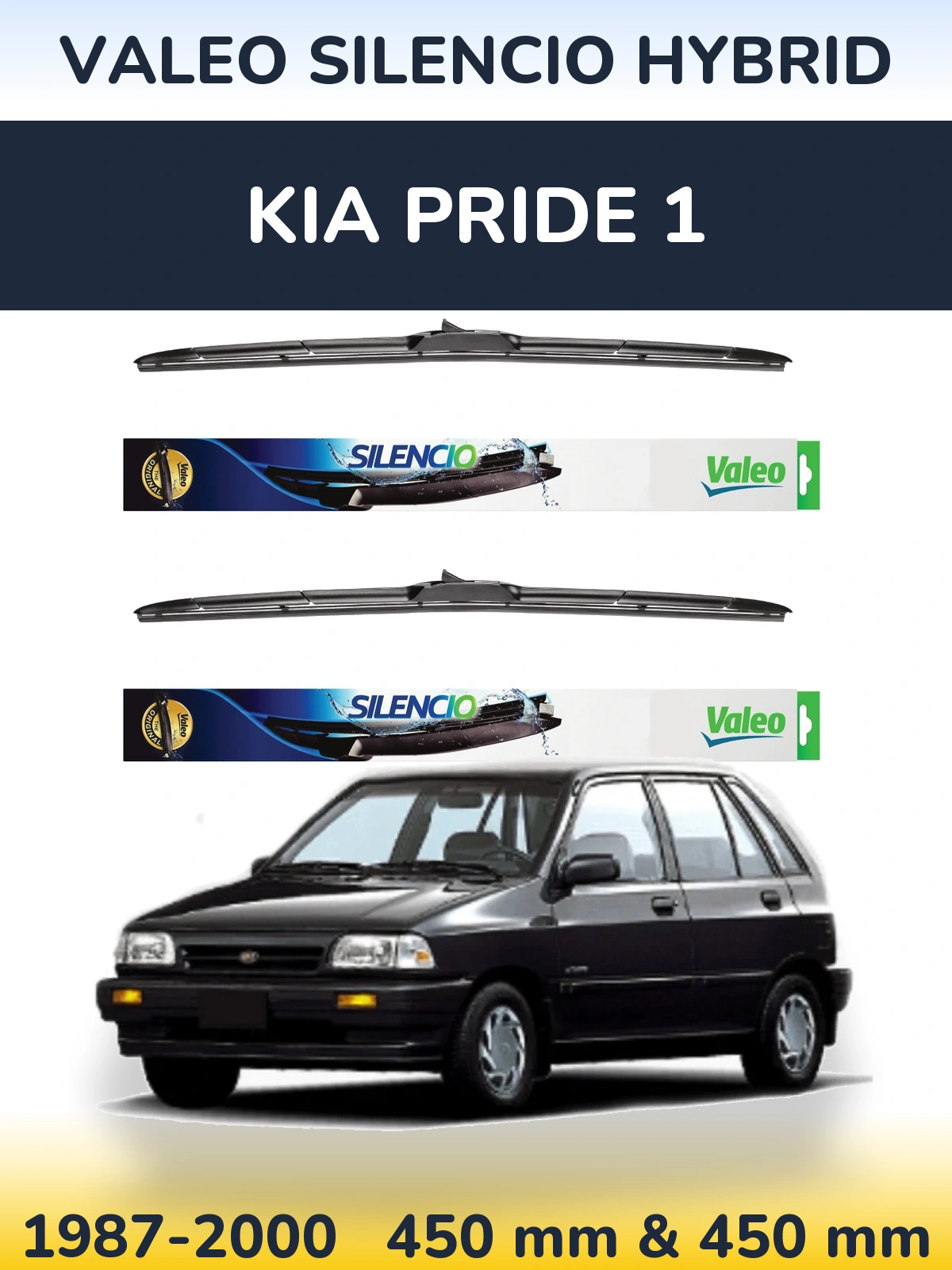 Ștergătoare Valeo Silencio Hybrid pentru KIA Pride 1