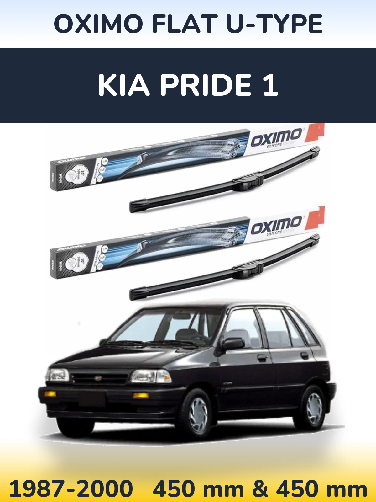 Ștergătoare Oximo Flat U-type pentru KIA Pride 1