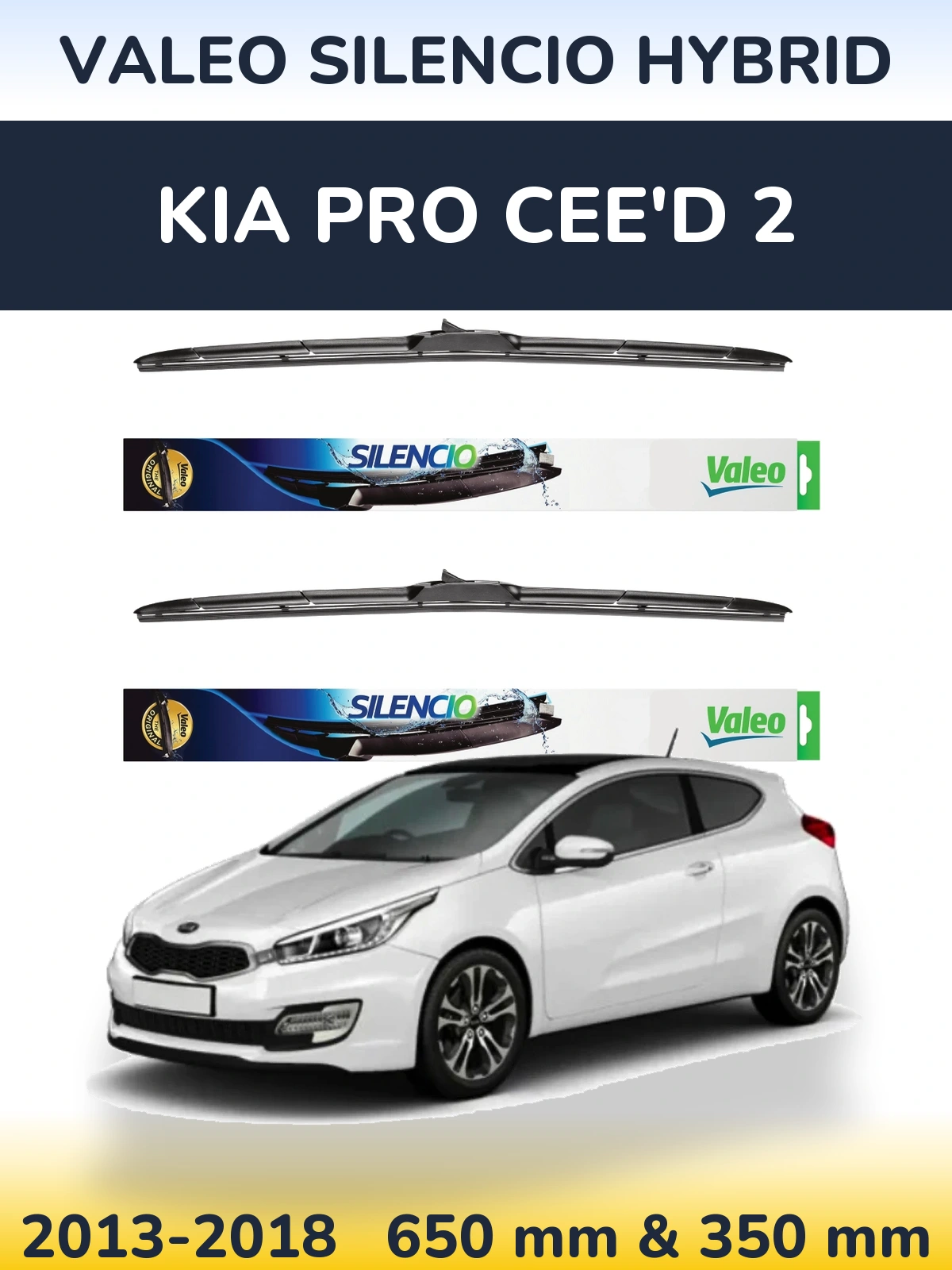 Ștergătoare Valeo Silencio Hybrid pentru KIA Pro Cee'd 2