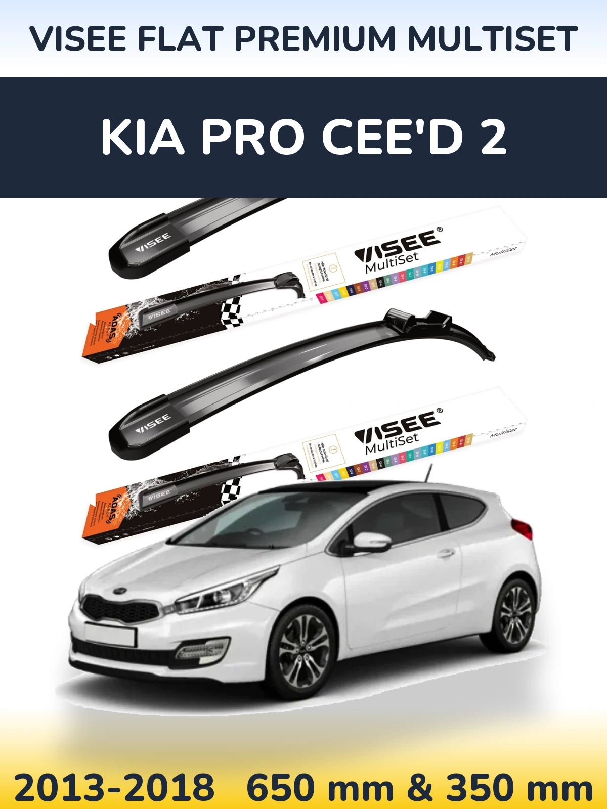 Ștergătoare VISEE FLAT PREMIUM MultiSet pentru KIA Pro Cee'd 2
