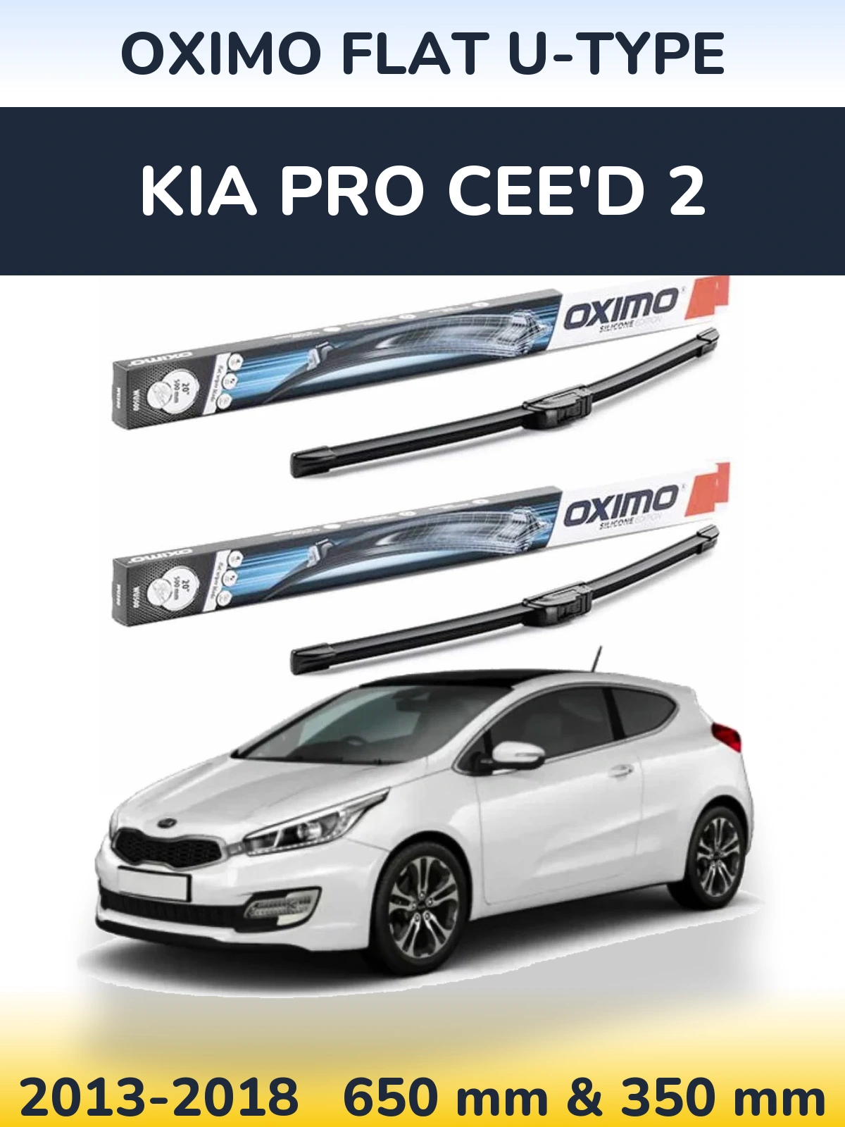 Ștergătoare Oximo Flat U-type pentru KIA Pro Cee'd 2