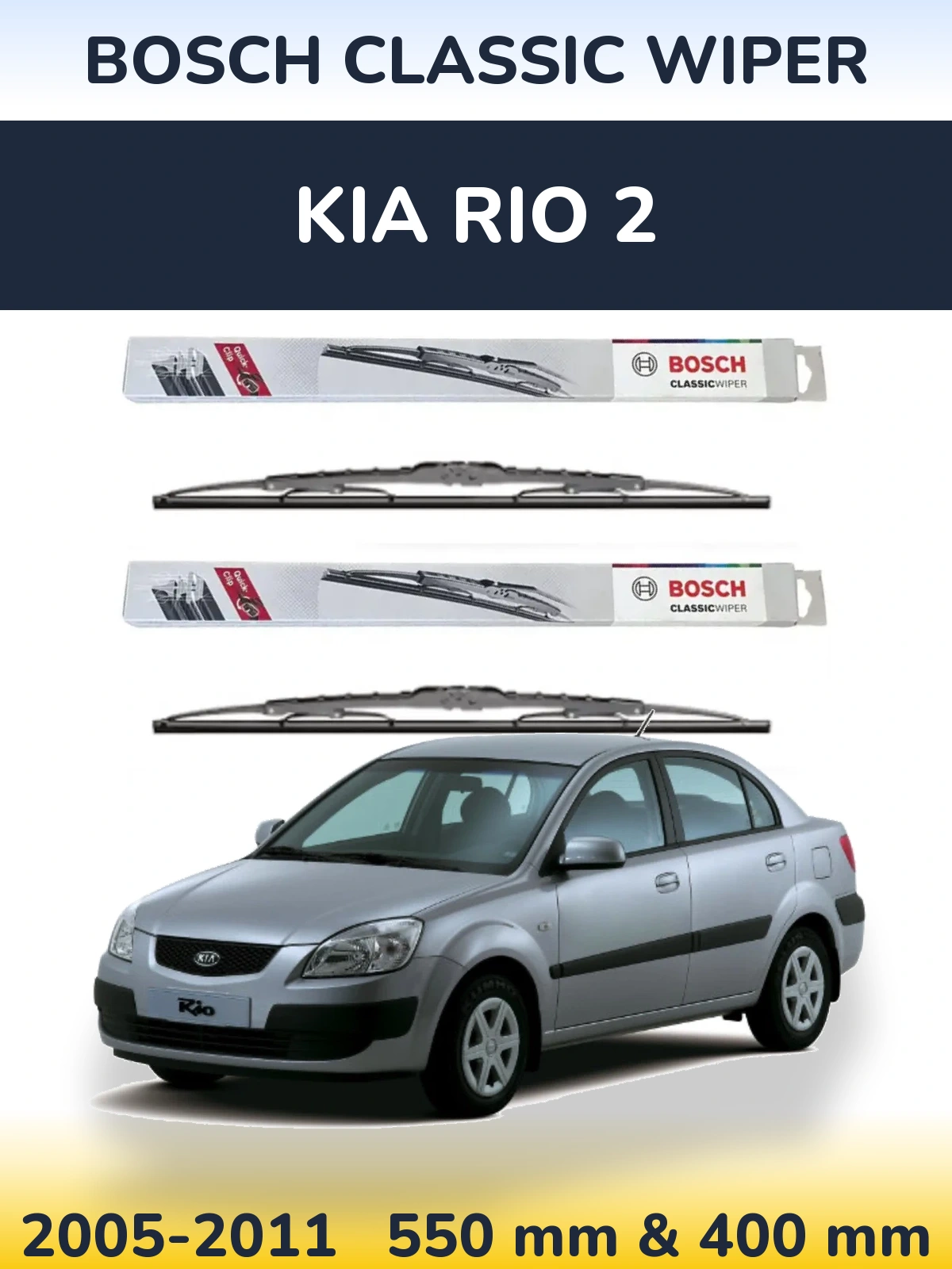 Ștergătoare BOSCH Classic Wiper pentru KIA Rio 2