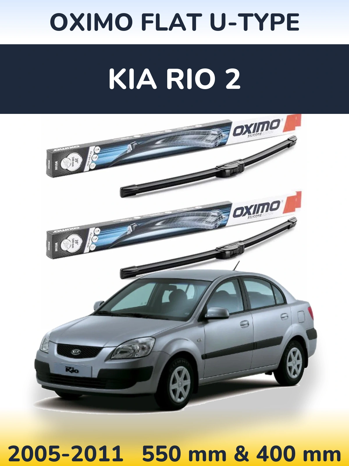 Ștergătoare Oximo Flat U-type pentru KIA Rio 2