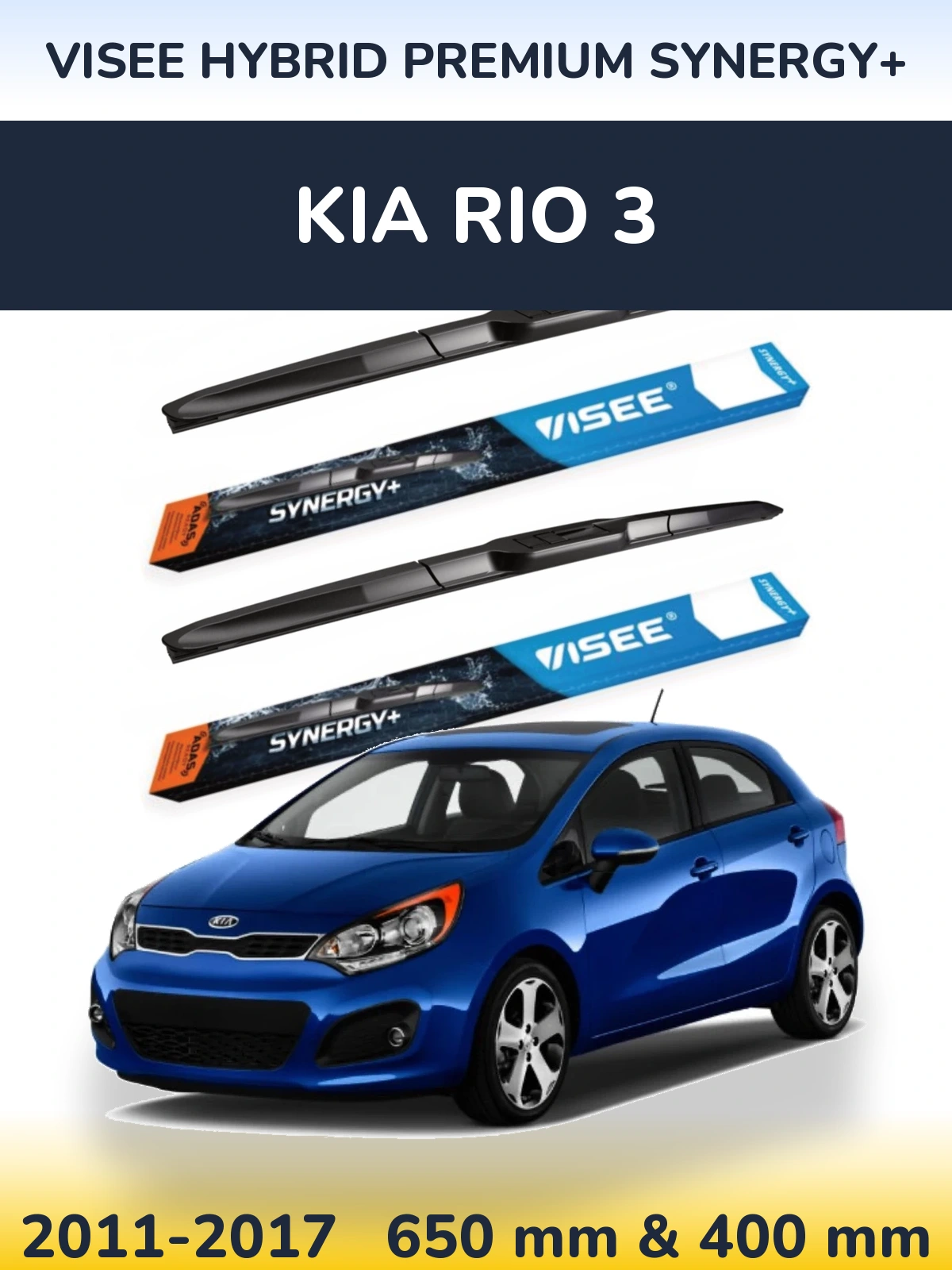 Ștergătoare VISEE HYBRID PREMIUM SYNERGY+ pentru KIA Rio 3