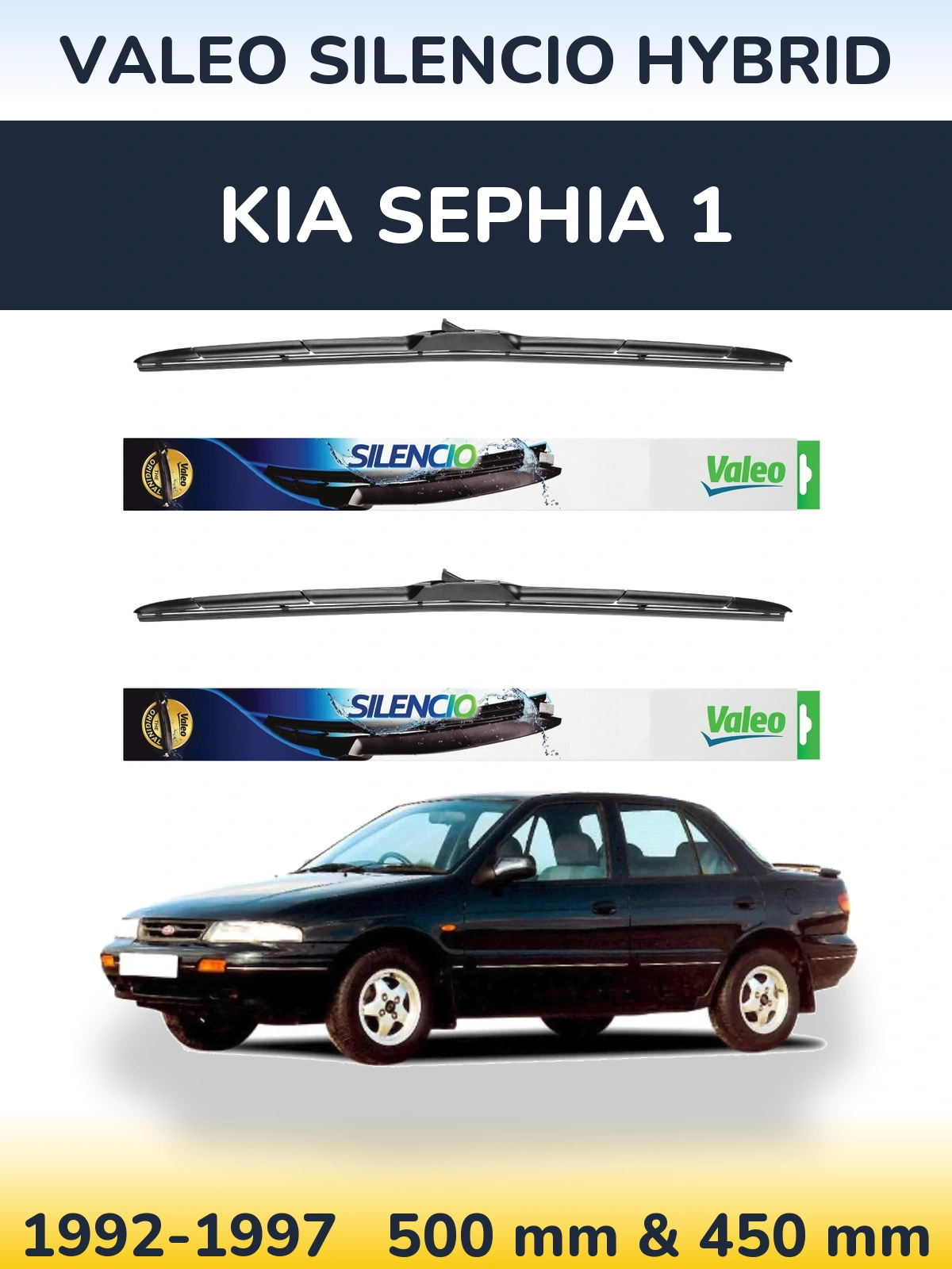 Ștergătoare Valeo Silencio Hybrid pentru KIA Sephia 1