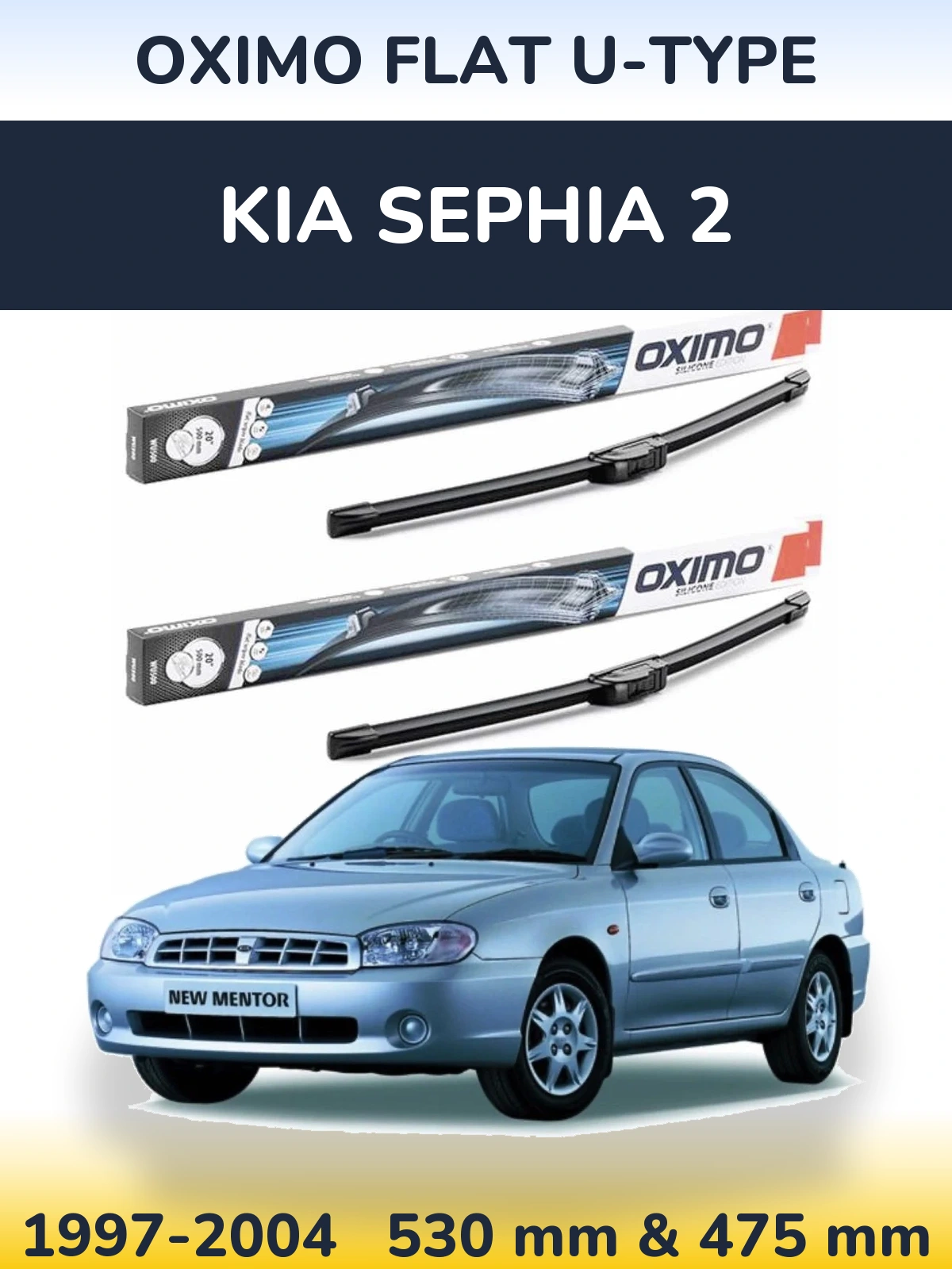 Ștergătoare Oximo Flat U-type pentru KIA Sephia 2