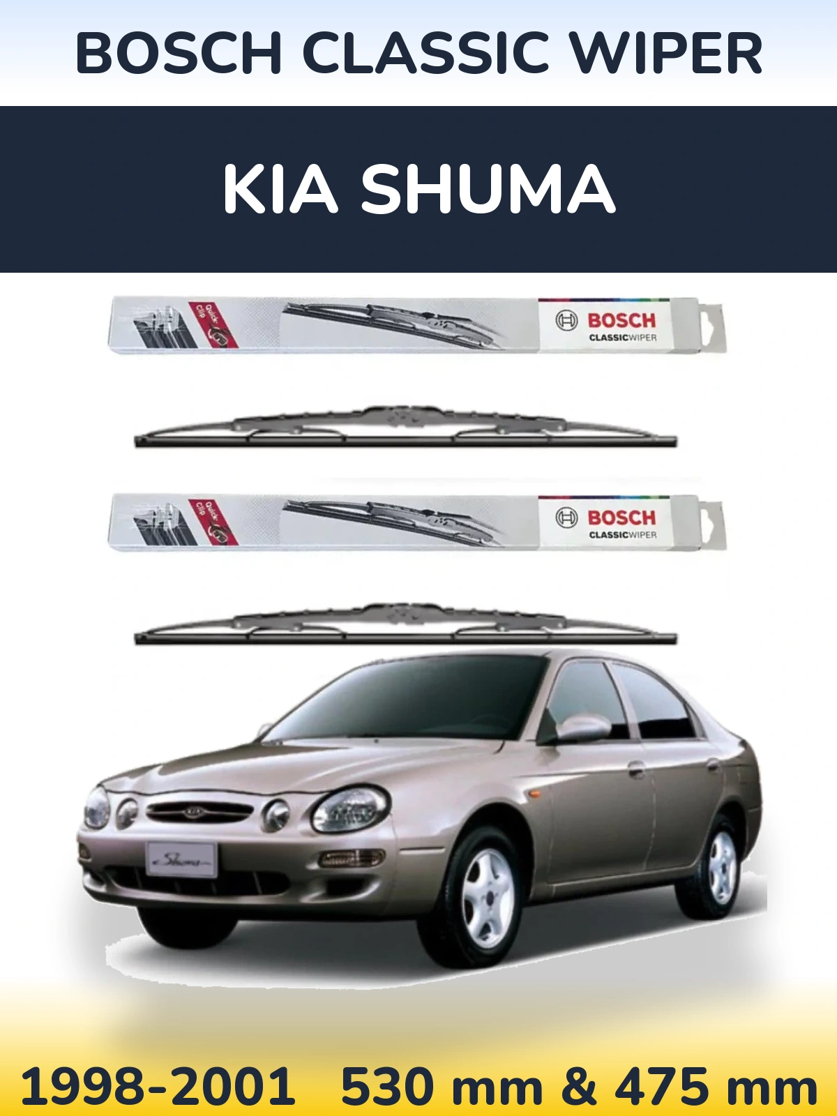 Ștergătoare BOSCH Classic Wiper pentru KIA Shuma