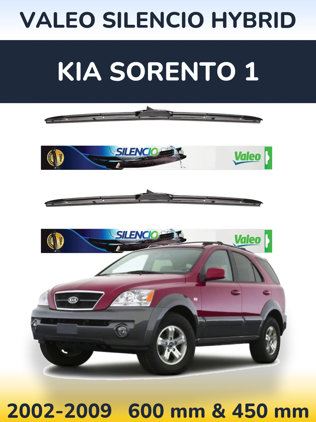 Ștergătoare Valeo Silencio Hybrid pentru KIA Sorento 1