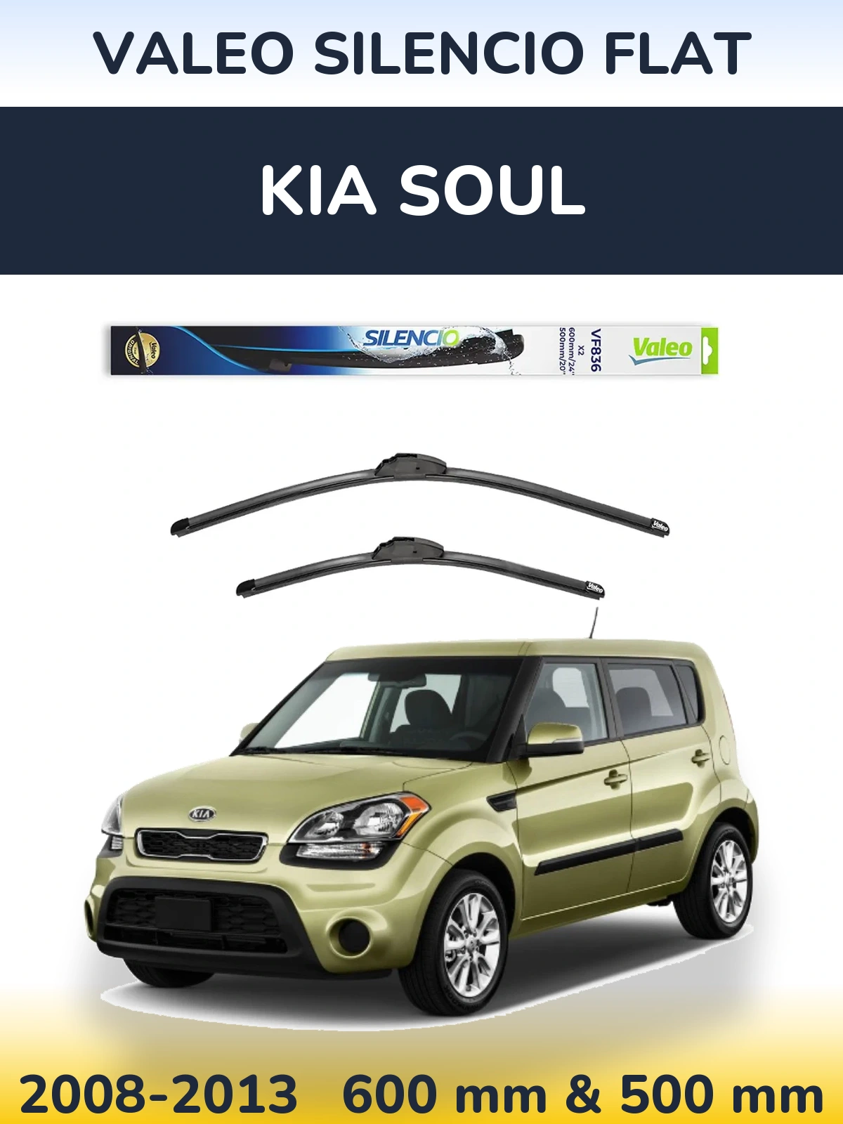 Ștergătoare Valeo Silencio Flat pentru KIA Soul