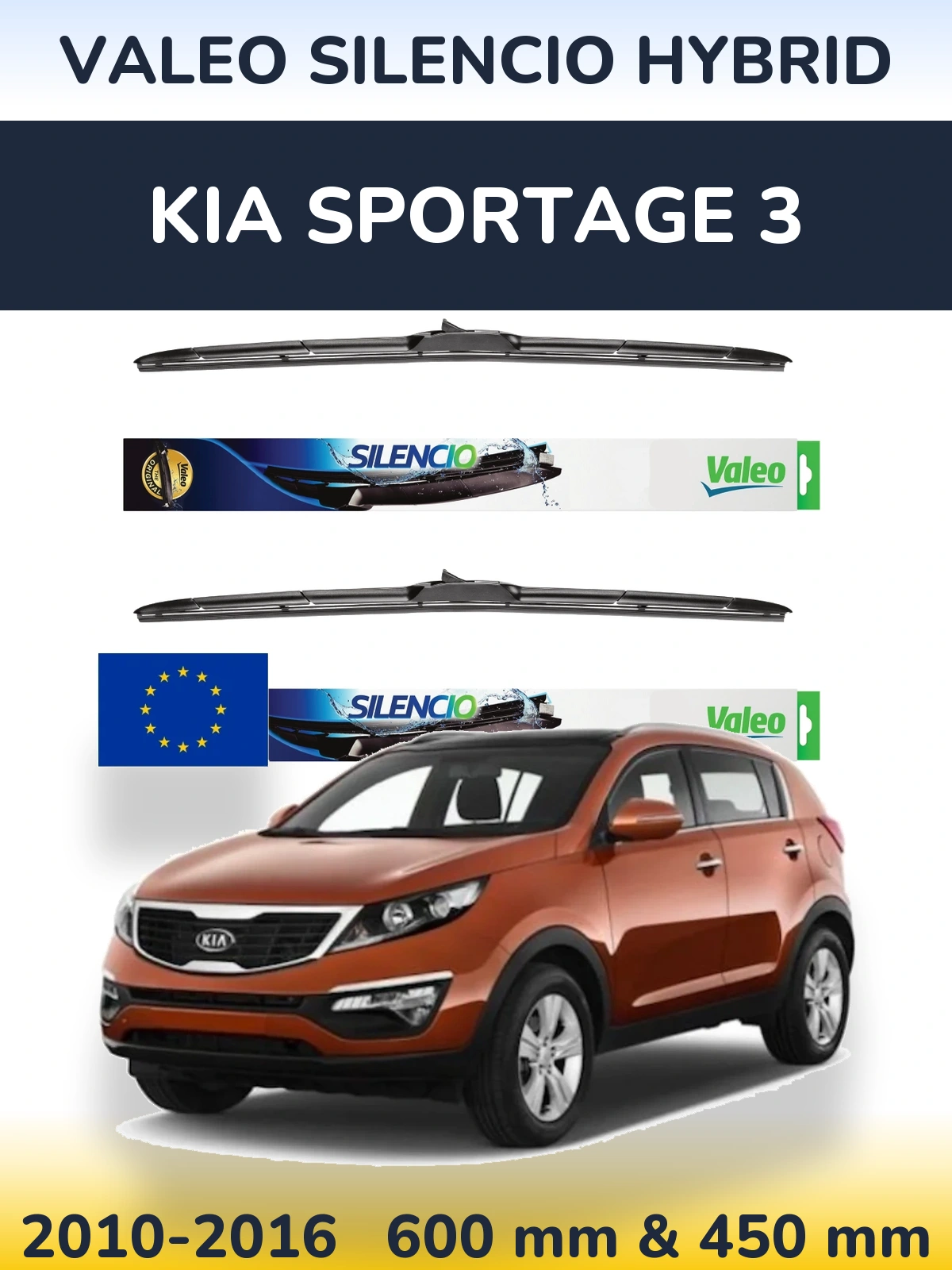 Ștergătoare Valeo Silencio Hybrid pentru KIA Sportage 3