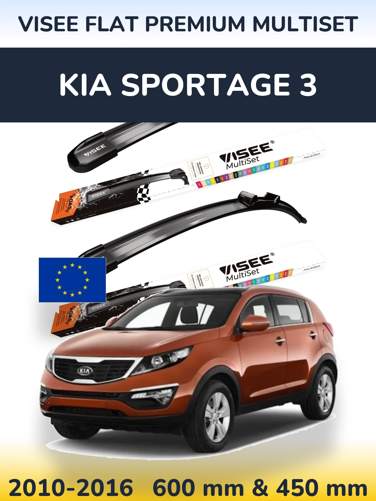 Ștergătoare VISEE FLAT PREMIUM MultiSet pentru KIA Sportage 3