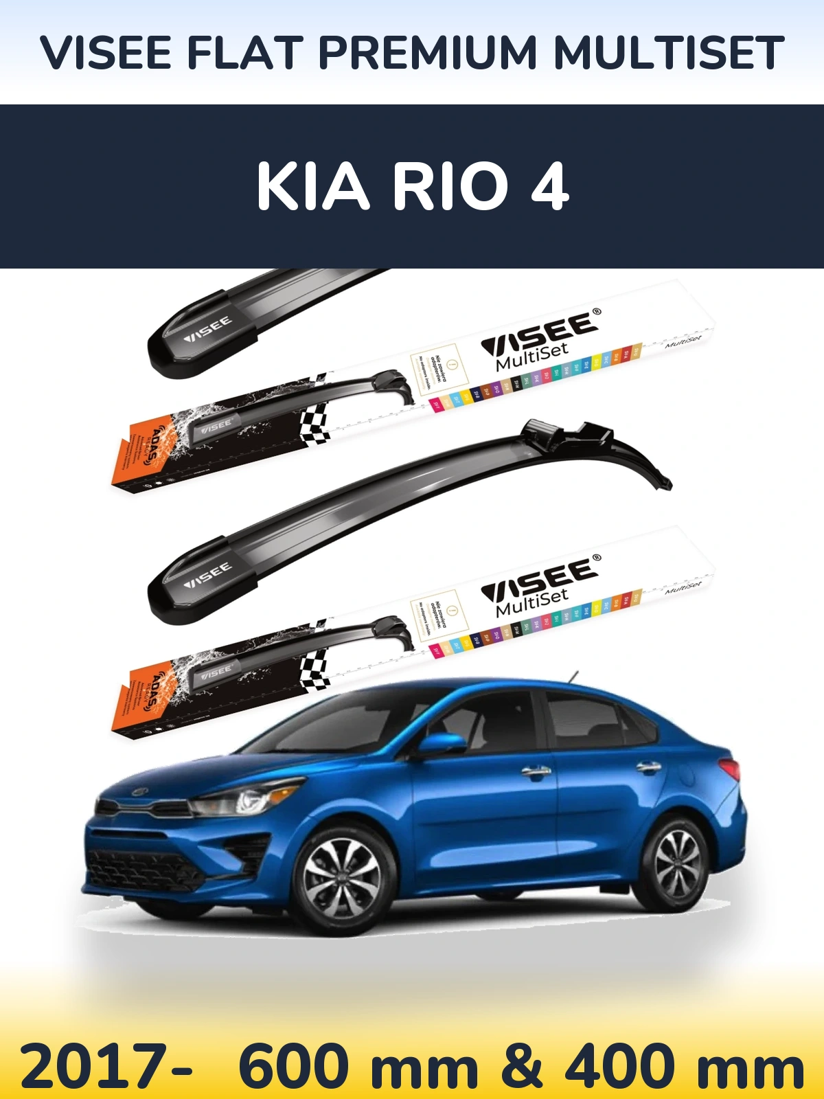 Ștergătoare VISEE FLAT PREMIUM MultiSet pentru KIA Rio 4