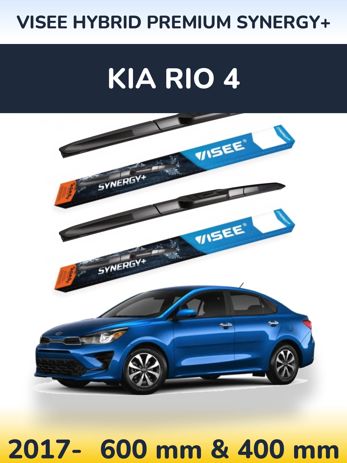 Ștergătoare VISEE HYBRID PREMIUM SYNERGY+ pentru KIA Rio 4