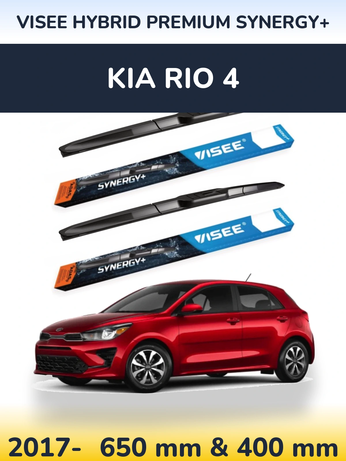 Ștergătoare VISEE HYBRID PREMIUM SYNERGY+ pentru KIA Rio 4