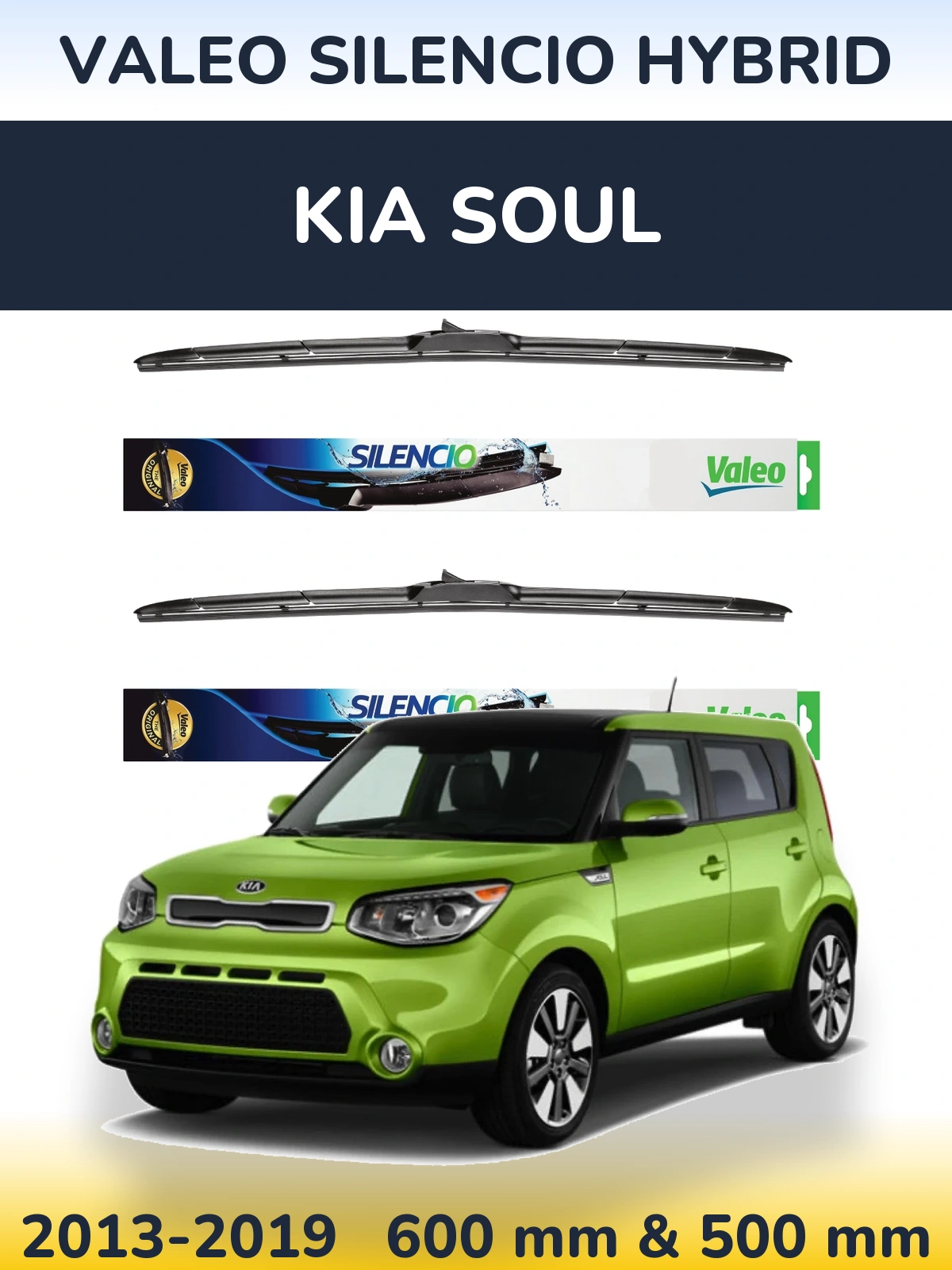 Ștergătoare Valeo Silencio Hybrid pentru KIA Soul