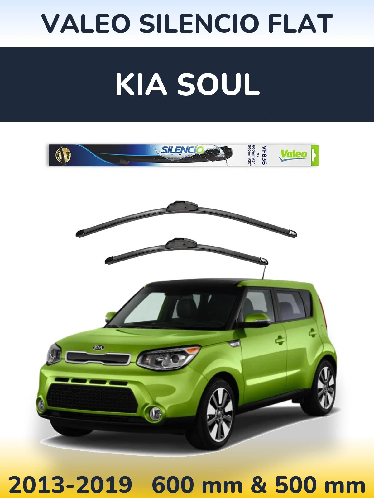 Ștergătoare Valeo Silencio Flat pentru KIA Soul