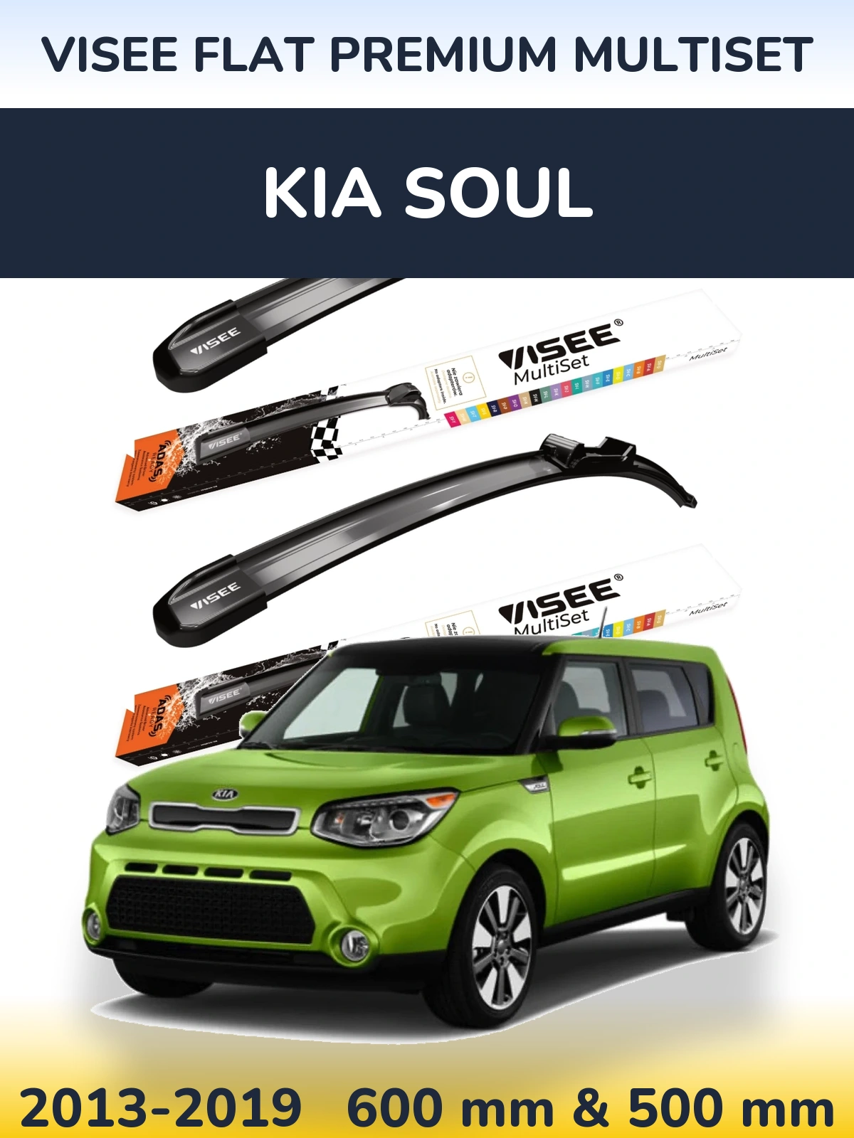 Ștergătoare VISEE FLAT PREMIUM MultiSet pentru KIA Soul