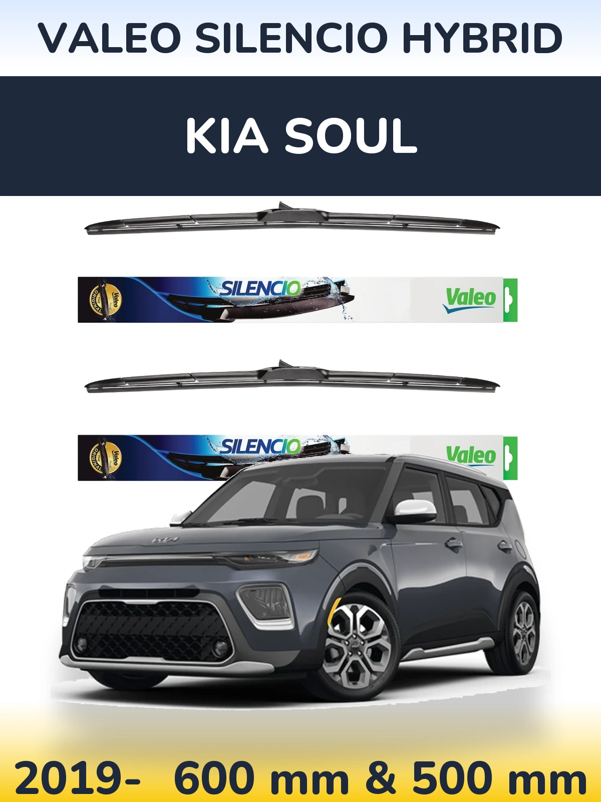 Ștergătoare Valeo Silencio Hybrid pentru KIA Soul