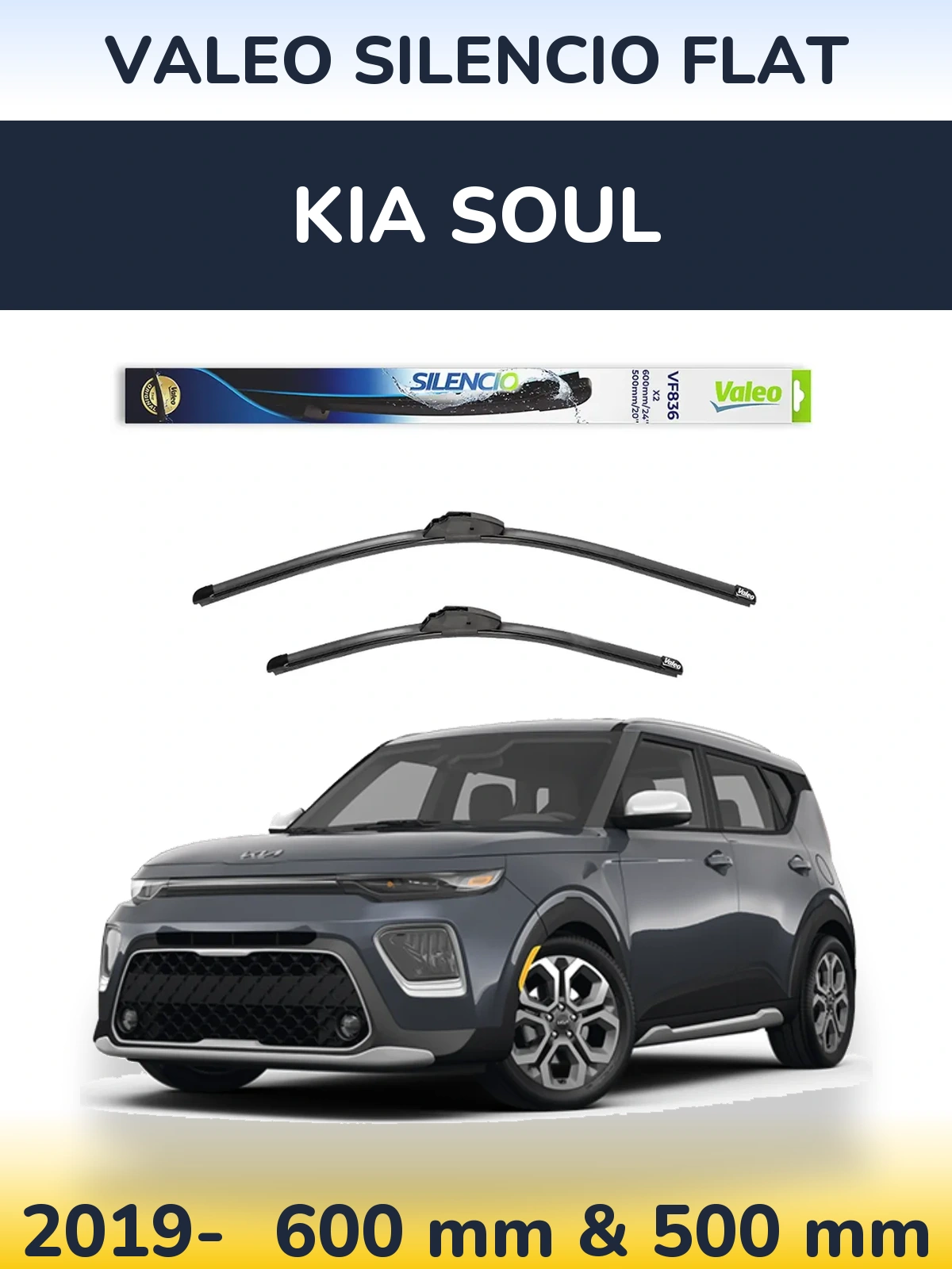 Ștergătoare Valeo Silencio Flat pentru KIA Soul