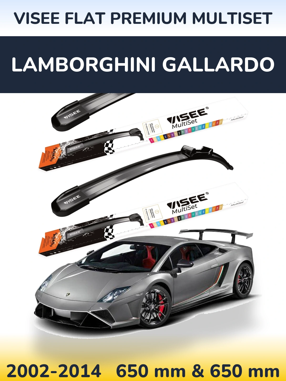 Ștergătoare VISEE FLAT PREMIUM MultiSet pentru Lamborghini Gallardo