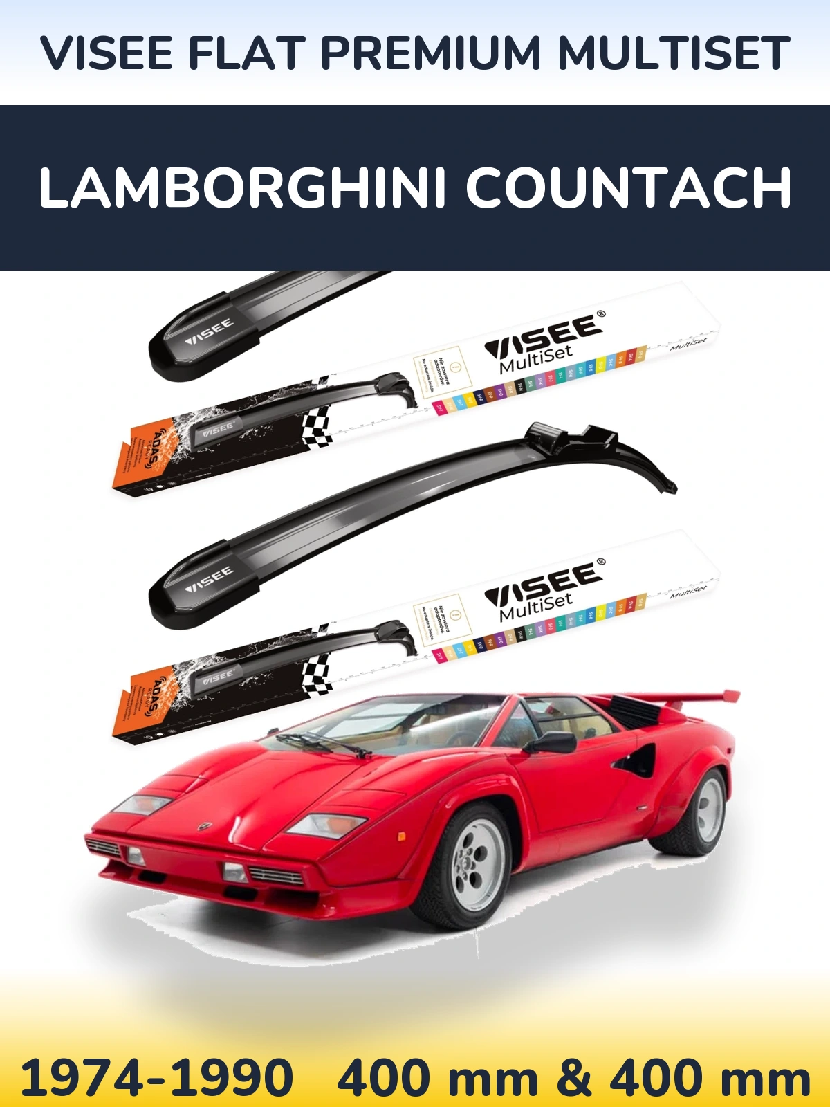 Ștergătoare VISEE FLAT PREMIUM MultiSet pentru Lamborghini Countach