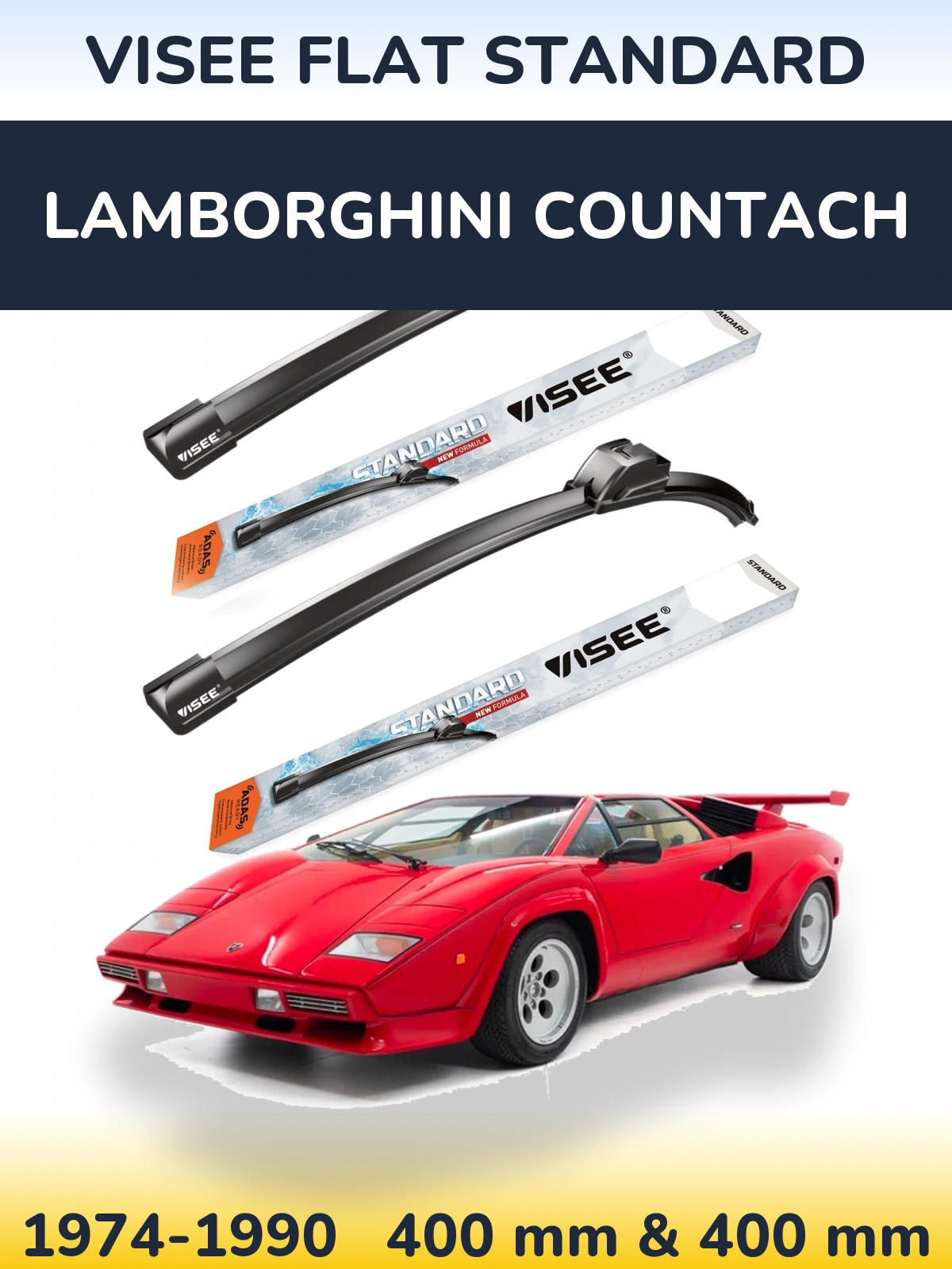 Ștergătoare VISEE FLAT STANDARD pentru Lamborghini Countach