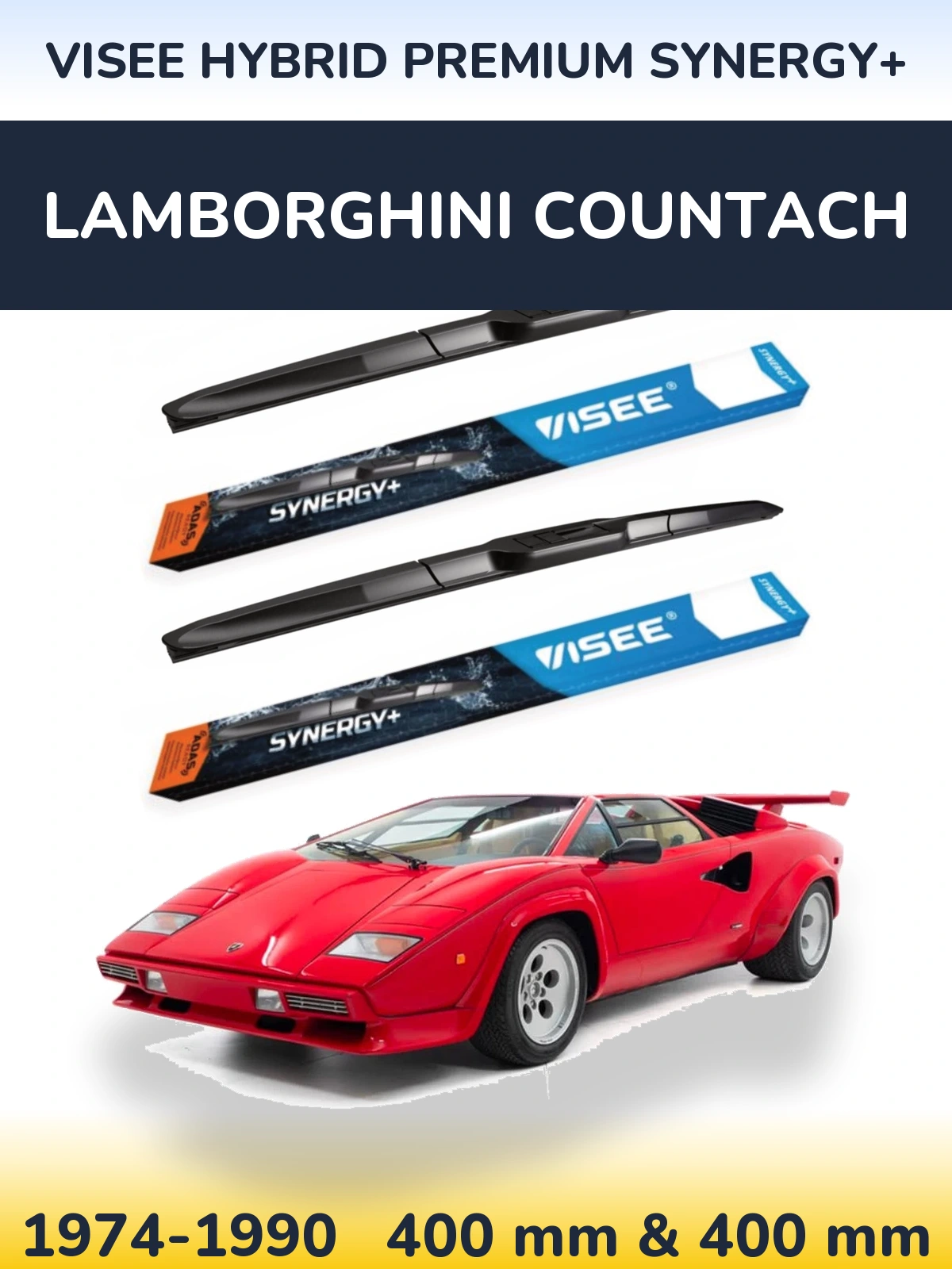 Ștergătoare VISEE HYBRID PREMIUM SYNERGY+ pentru Lamborghini Countach