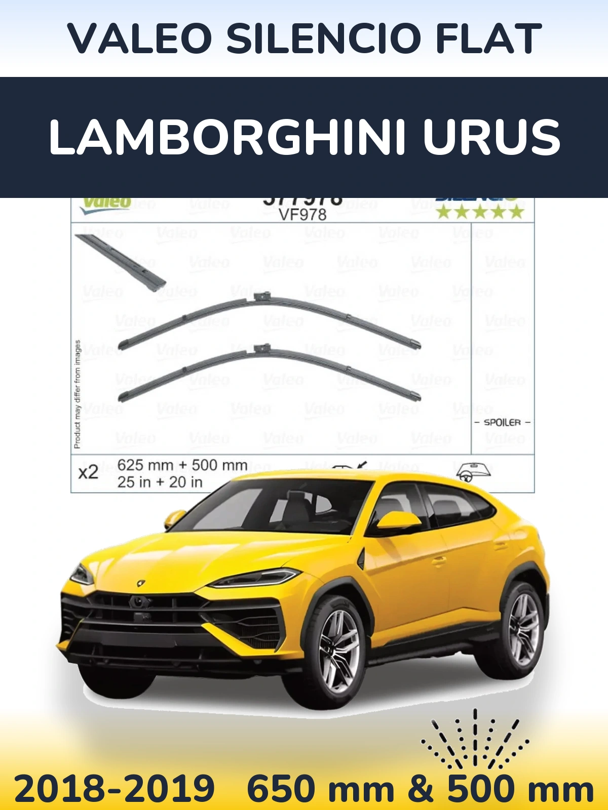 Ștergătoare Valeo Silencio Flat pentru Lamborghini Urus