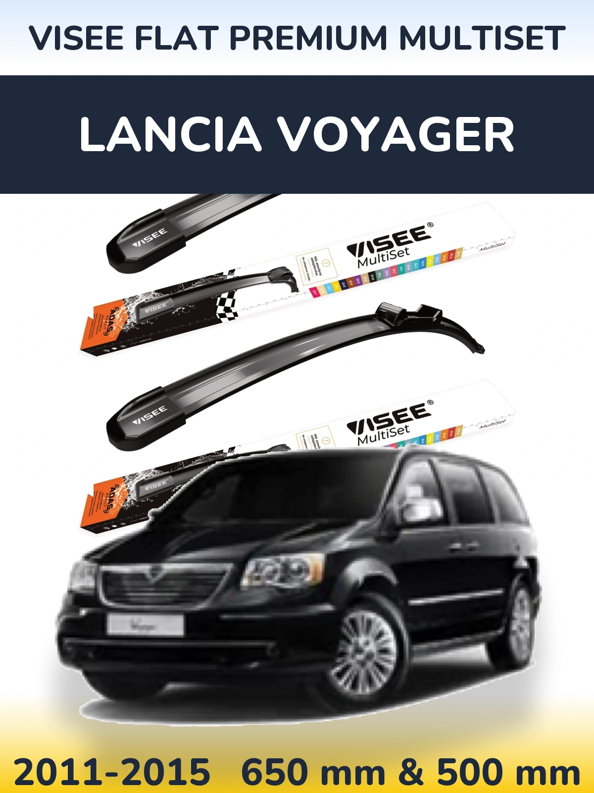Ștergătoare VISEE FLAT PREMIUM MultiSet pentru Lancia Voyager