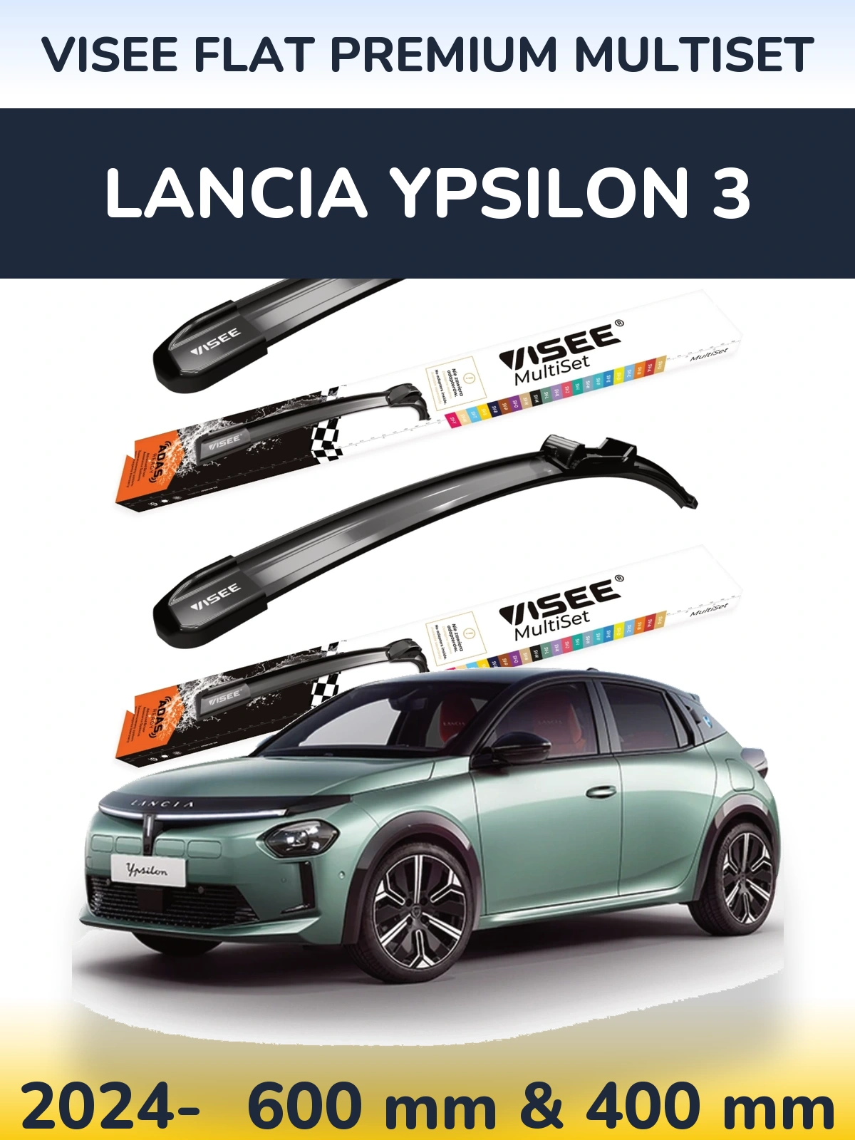 Ștergătoare VISEE FLAT PREMIUM MultiSet pentru Lancia Ypsilon 3