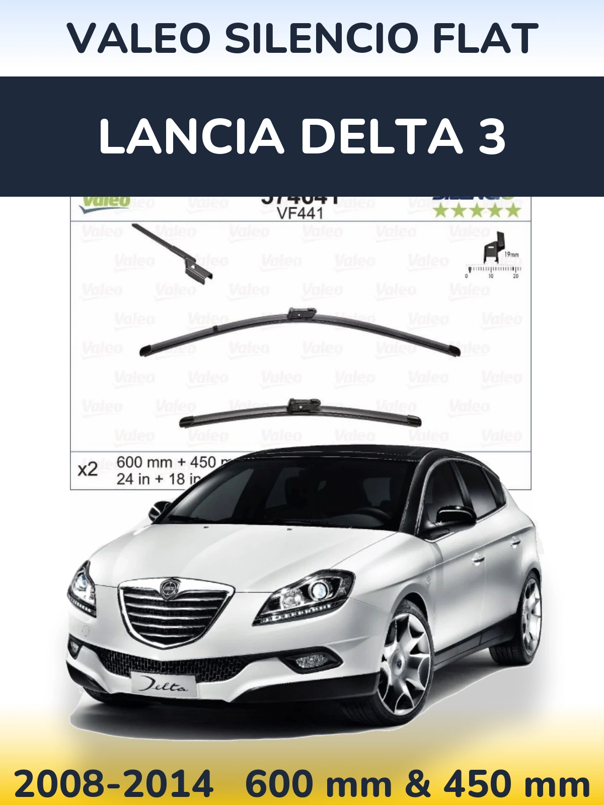 Ștergătoare Valeo Silencio Flat pentru Lancia Delta 3
