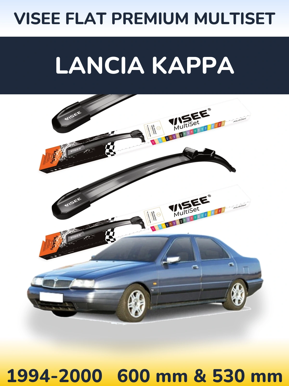 Ștergătoare VISEE FLAT PREMIUM MultiSet pentru Lancia Kappa
