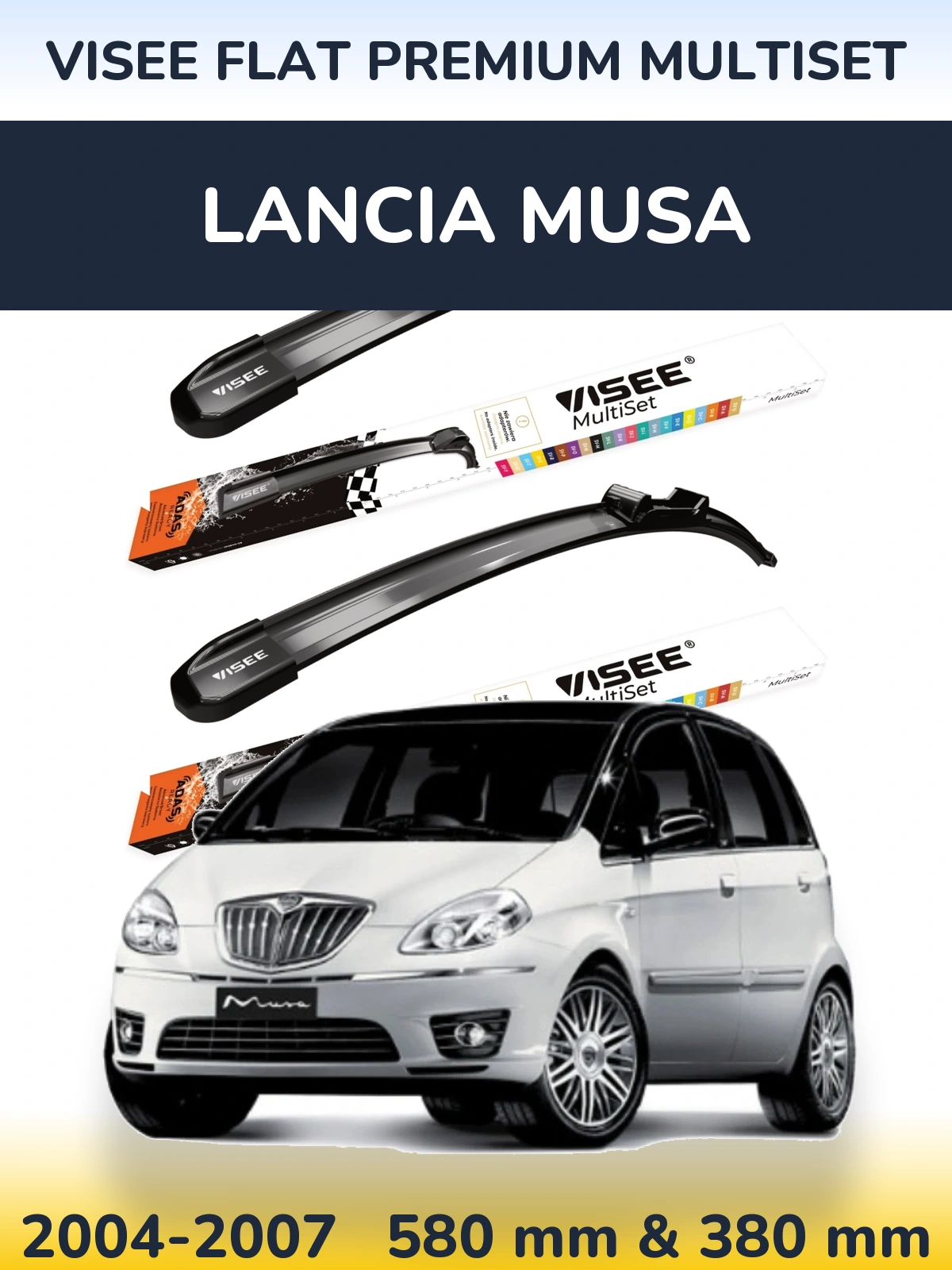 Ștergătoare VISEE FLAT PREMIUM MultiSet pentru Lancia Musa