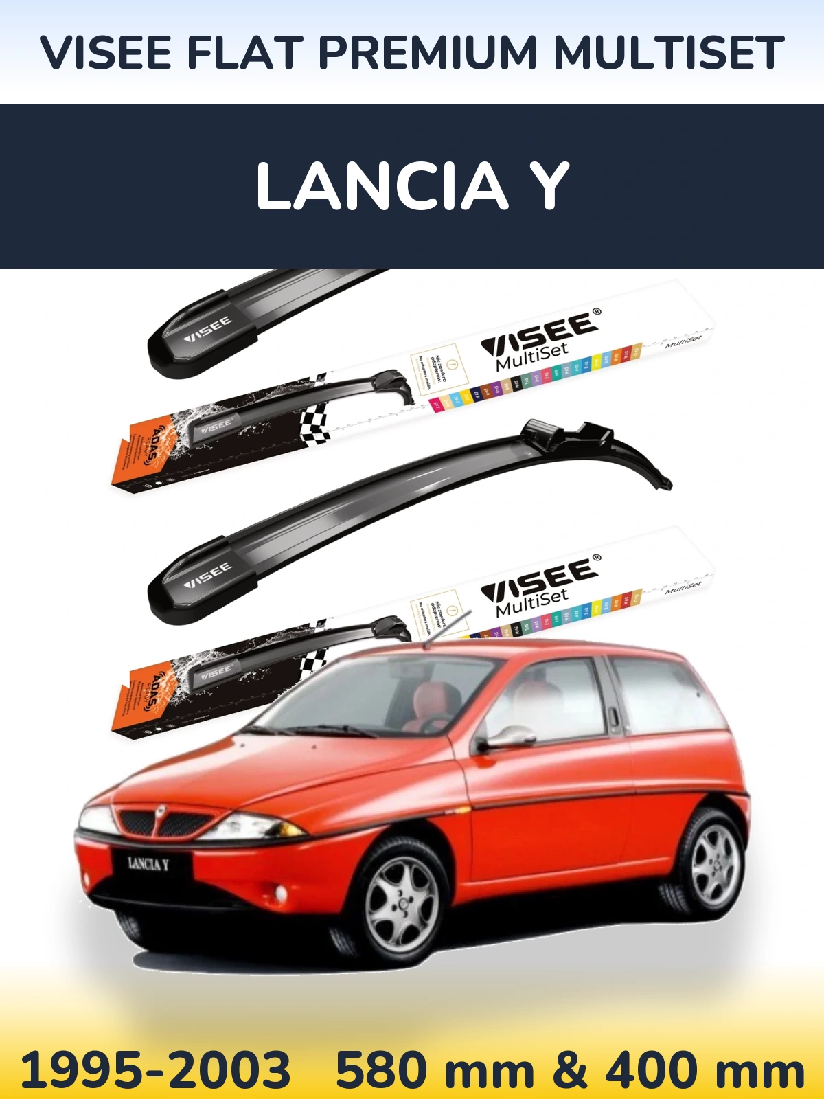 Ștergătoare VISEE FLAT PREMIUM MultiSet pentru Lancia Y