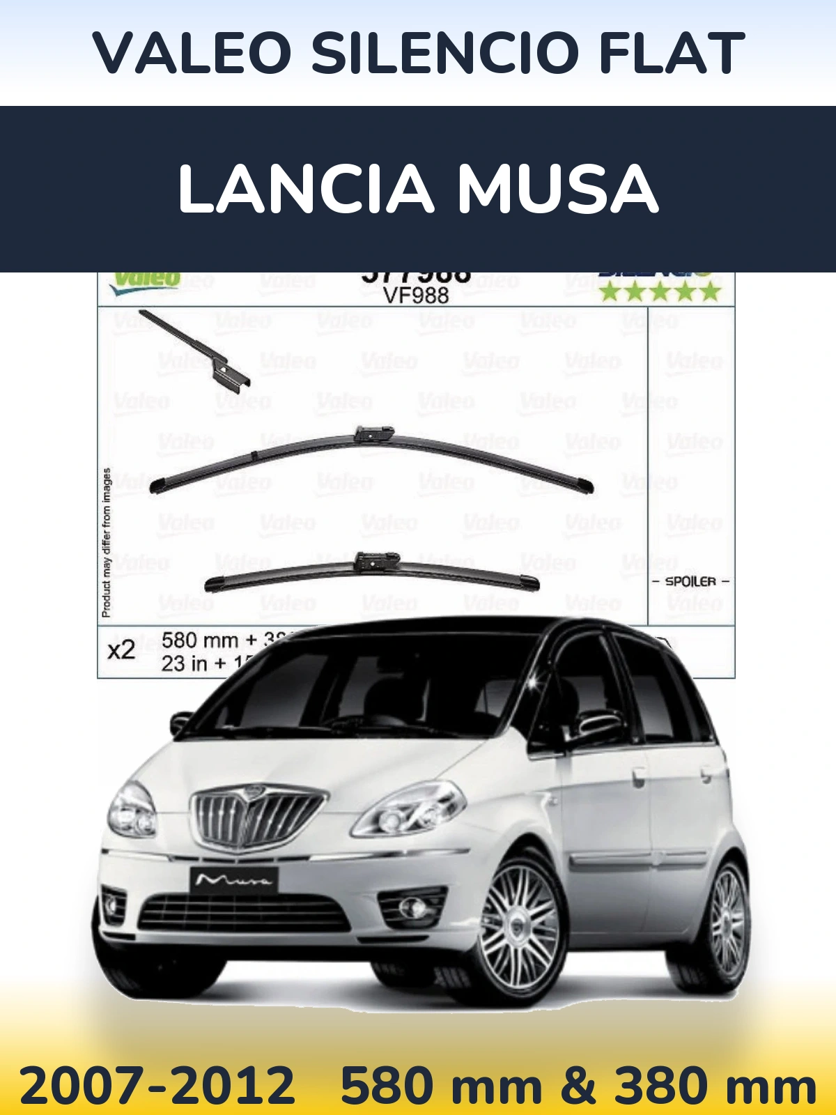 Ștergătoare Valeo Silencio Flat pentru Lancia Musa