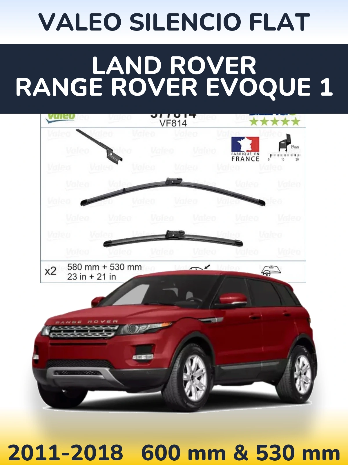 Ștergătoare Valeo Silencio Flat pentru Land Rover Range Rover  Evoque 1