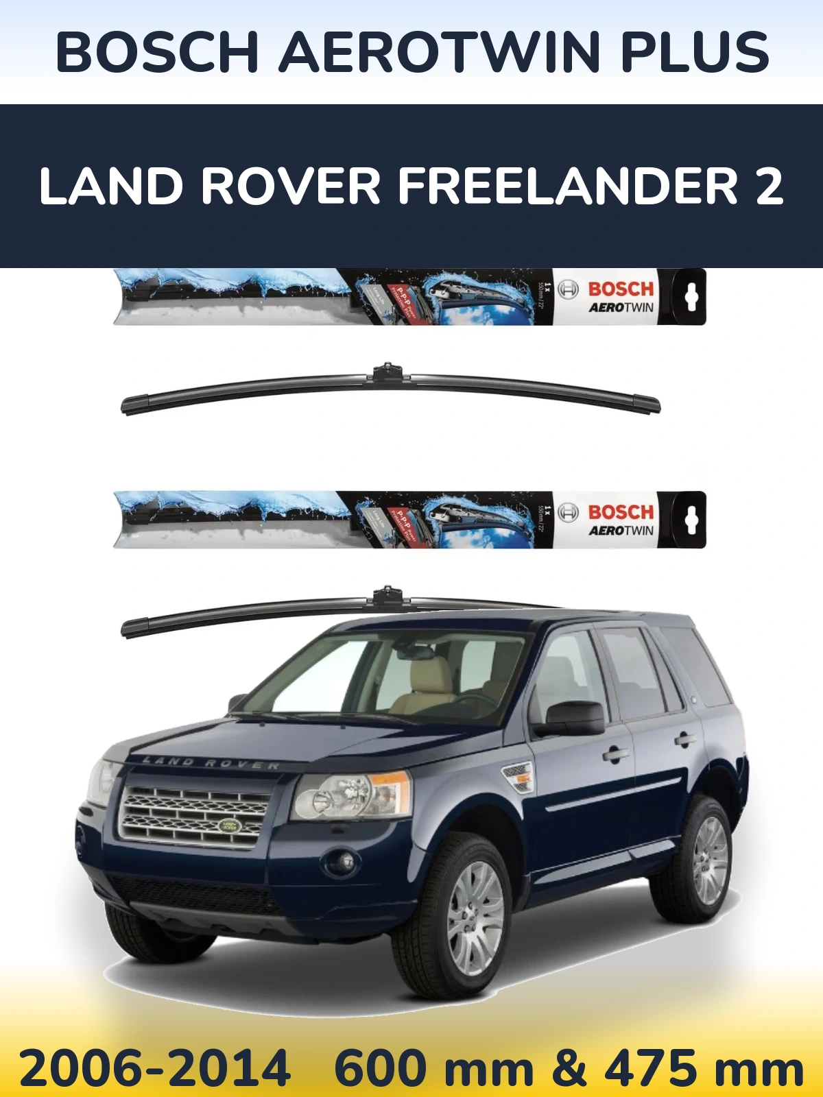 Ștergătoare BOSCH AeroTwin Plus pentru Land Rover Freelander 2