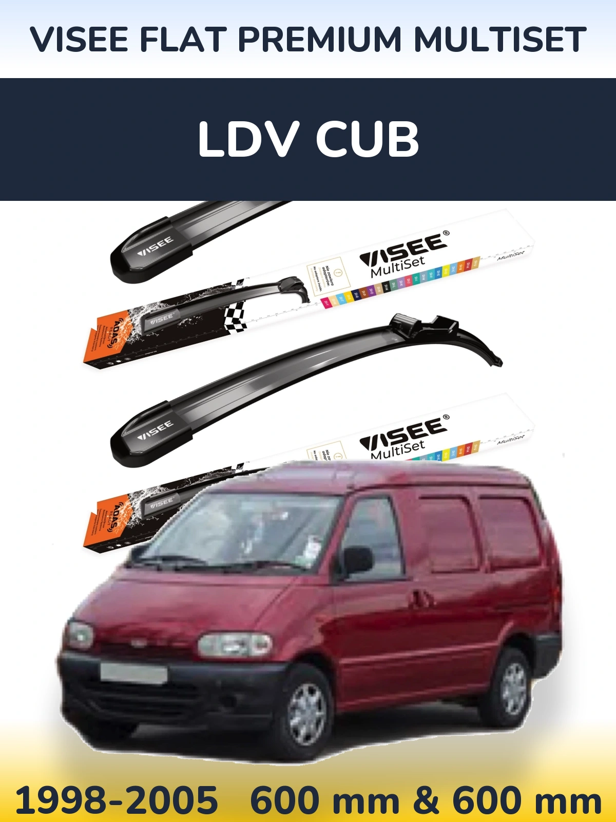 Ștergătoare VISEE FLAT PREMIUM MultiSet pentru LDV Cub