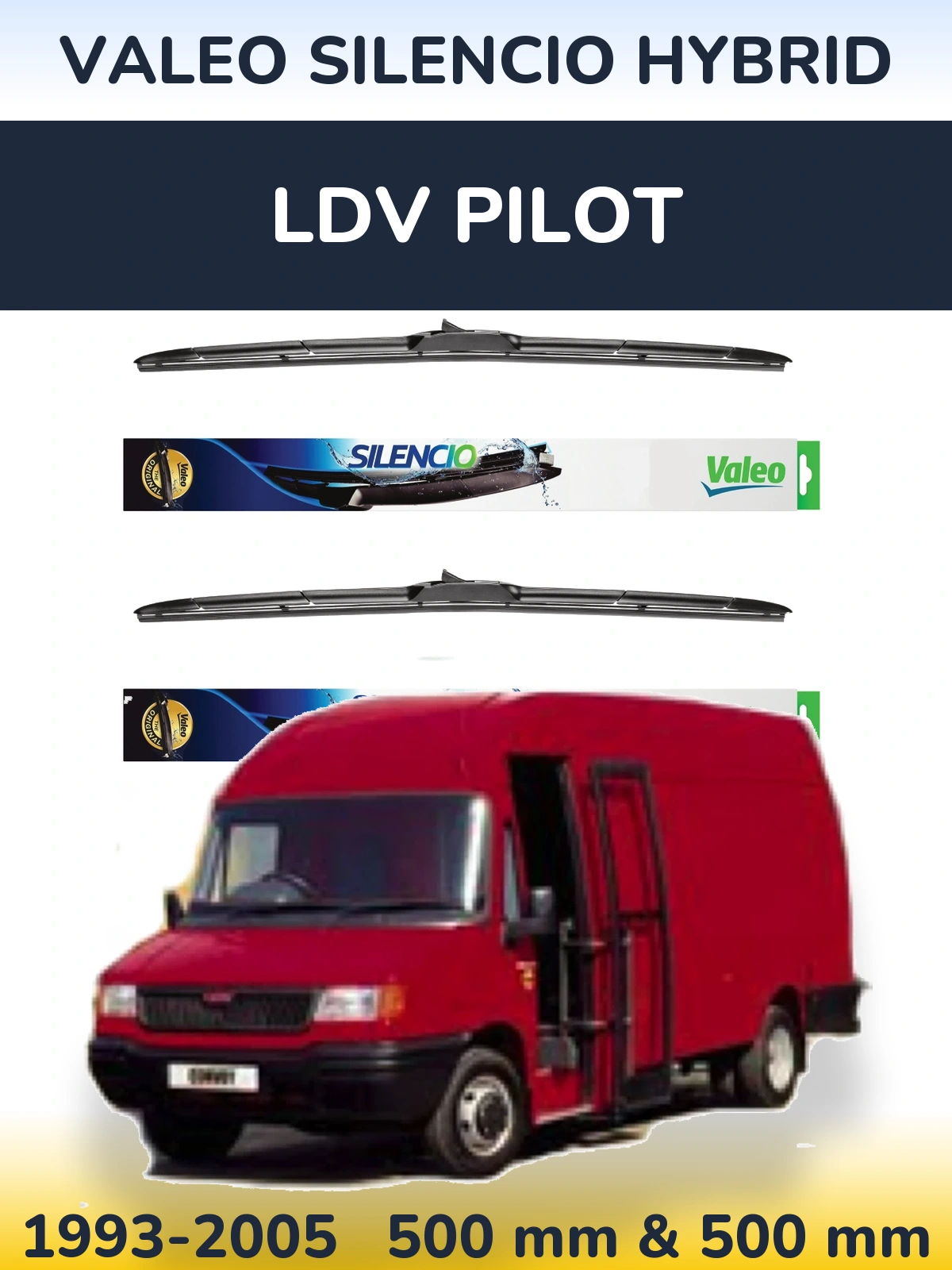 Ștergătoare Valeo Silencio Hybrid pentru LDV Pilot