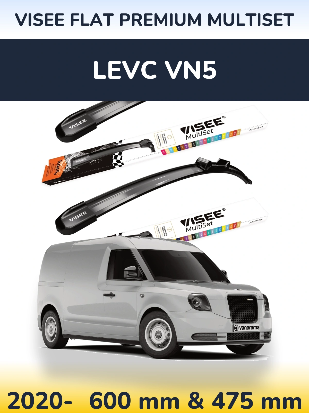 Ștergătoare VISEE FLAT PREMIUM MultiSet pentru LEVC VN5
