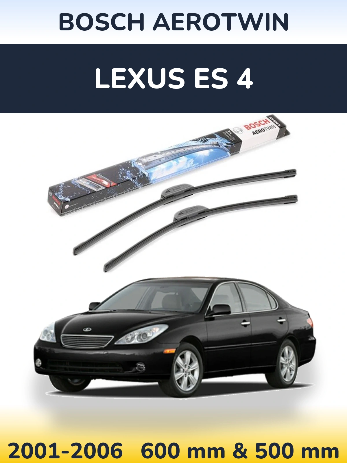 Комплект передніх щіток BOSCH AeroTwin 600 & 500 мм для Lexus ES 4 2001-2006